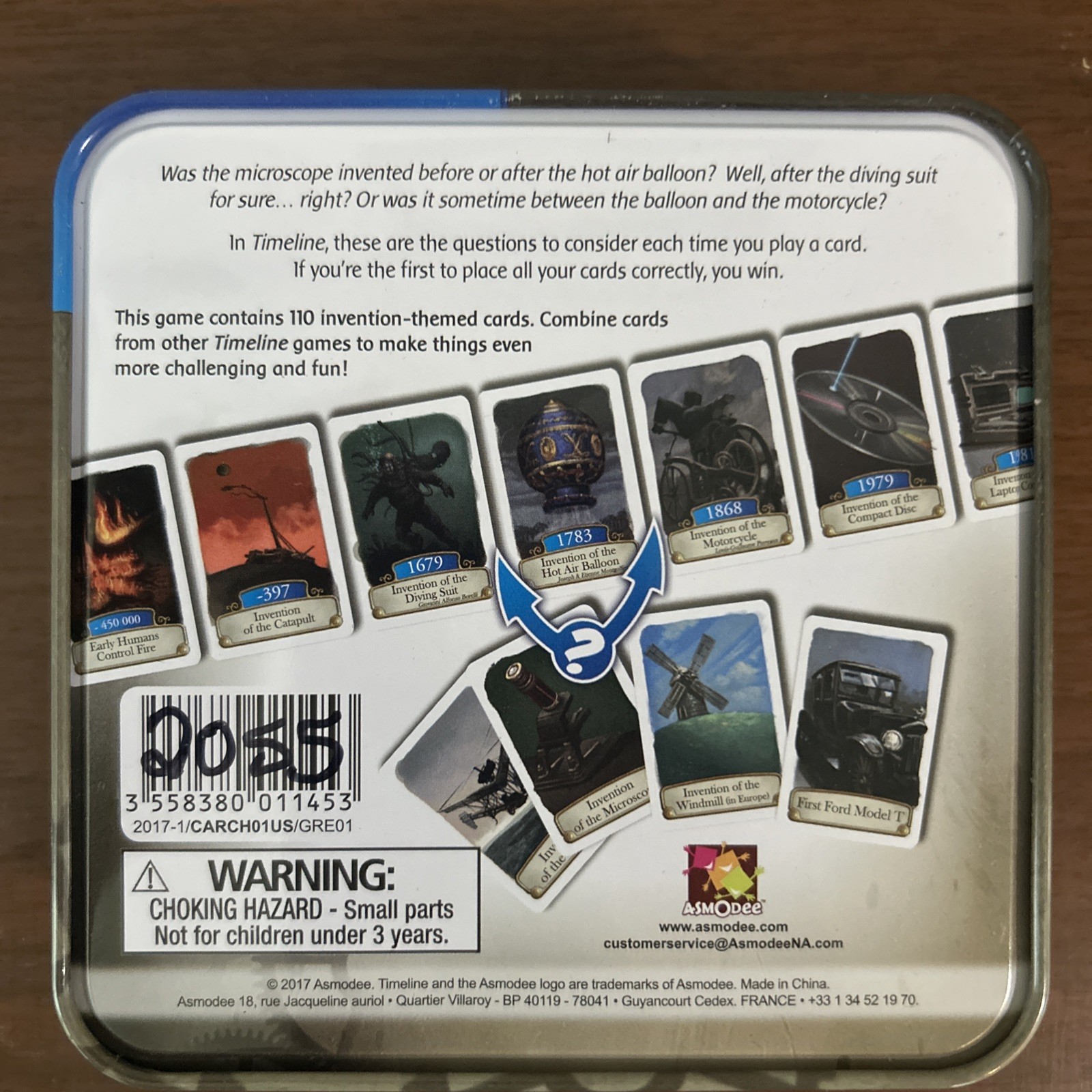 Timeline Inventions Card Game 2017 Asmodee Tin Edition Cards Factory Sealed