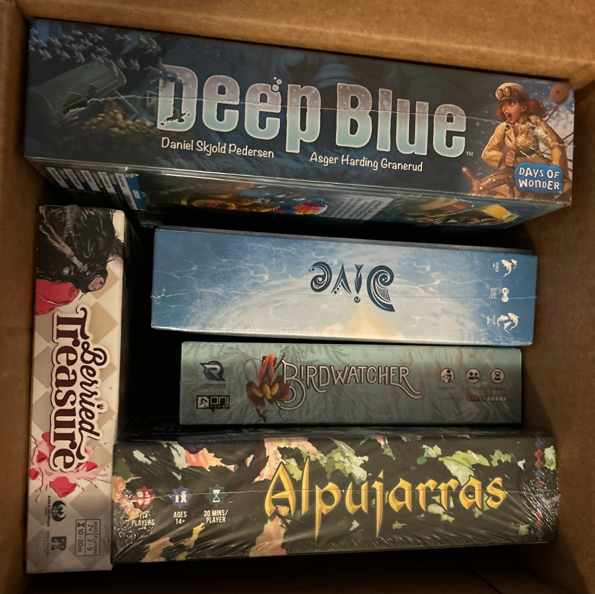 Lot of 5 – Board Game $205 Deep Blue, Berried Treasure, Dive Birdwatcher, Alpuj