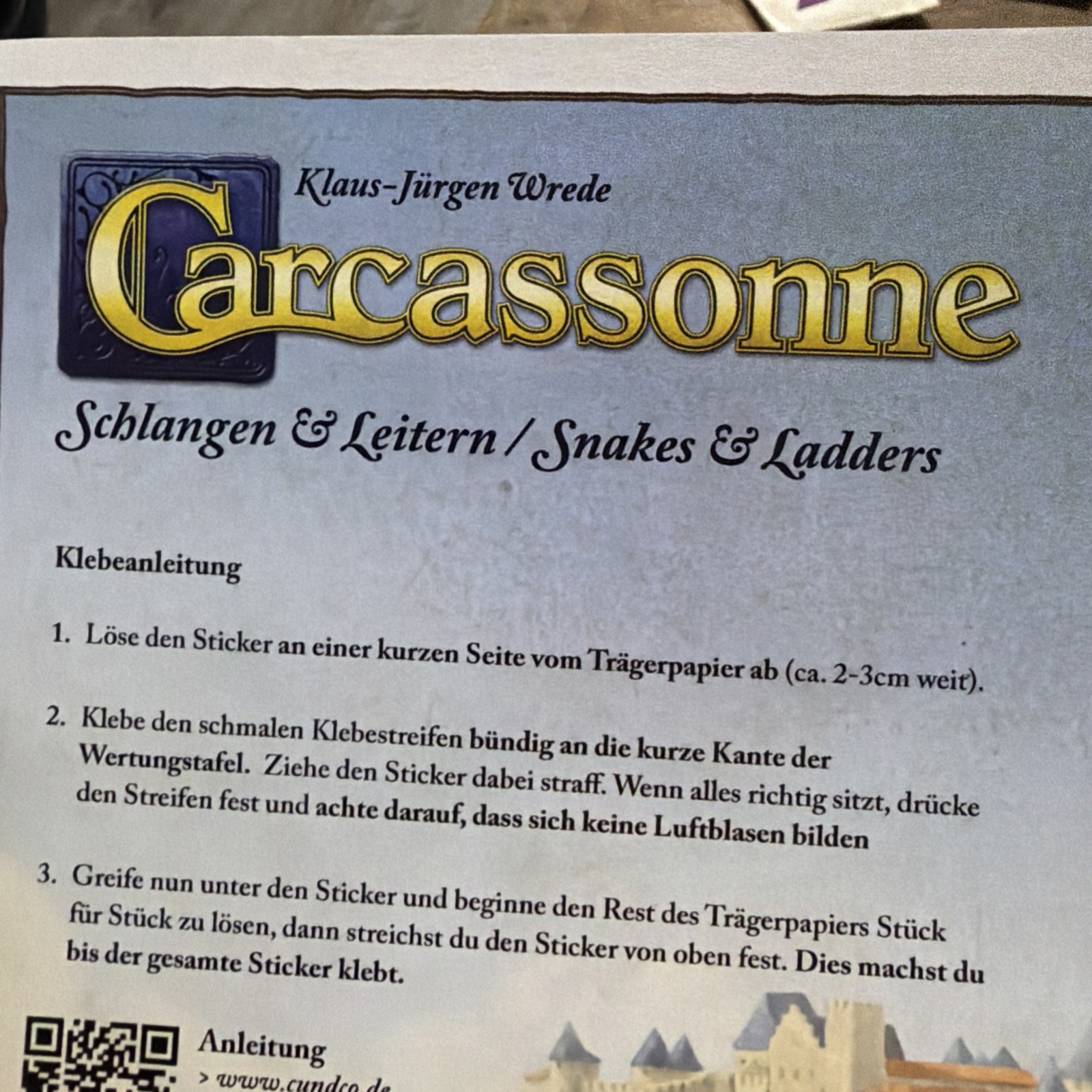 Carcassonne – Snakes & Ladders Scoreboard Sticker | Mini Expansion | New