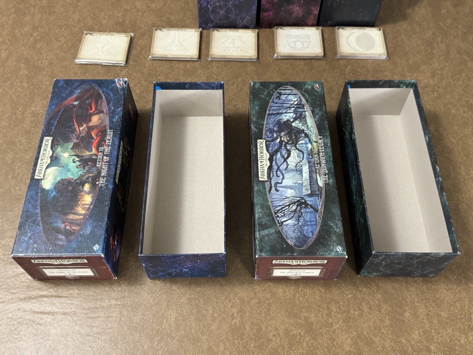 Arkham Horror LCG Lot, Return To Boxes + Dividers, Zealot Dunwich Carcosa + More