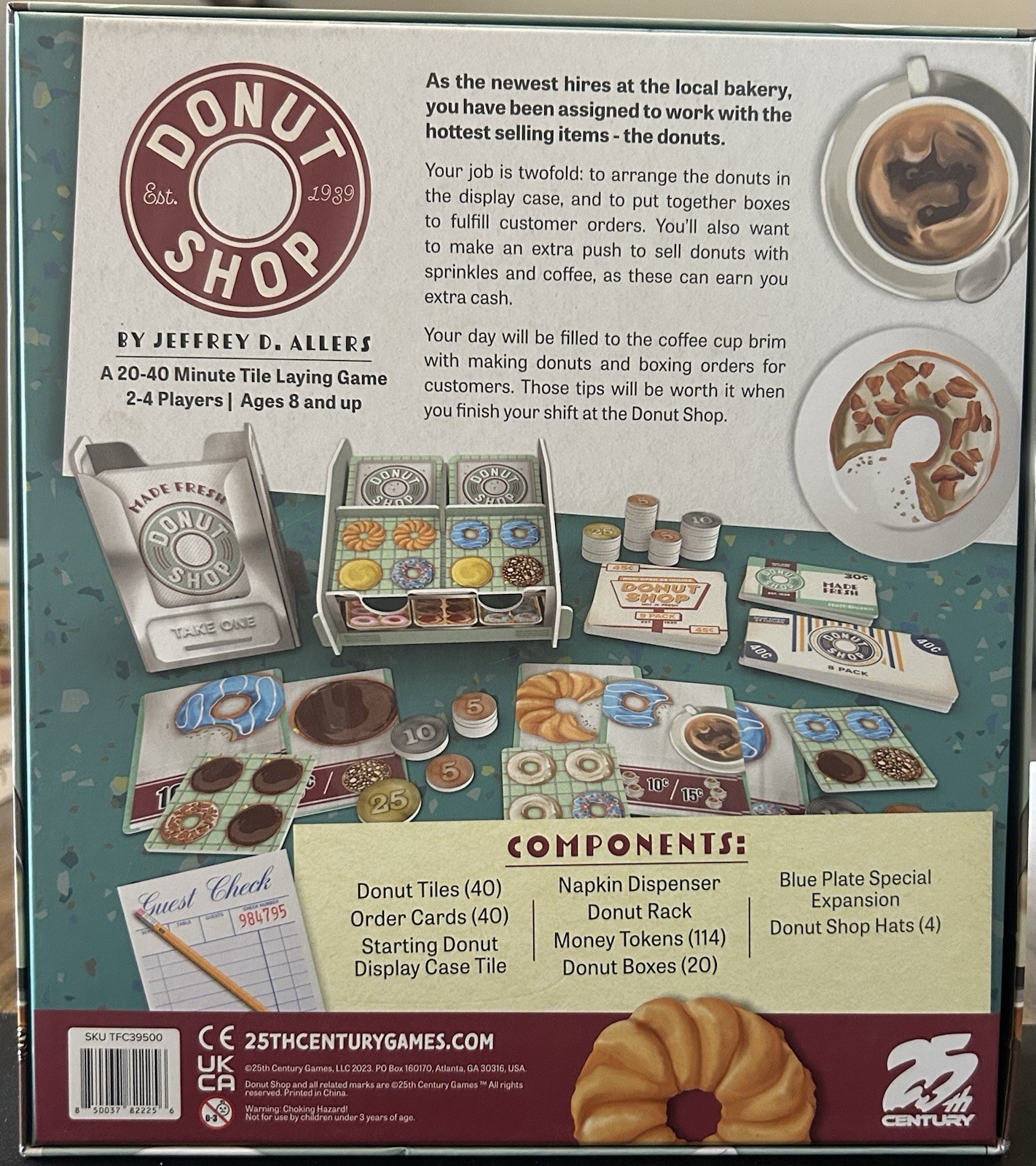 Donut Shop Board Game Deluxe Edition by 25th Century Games Complete