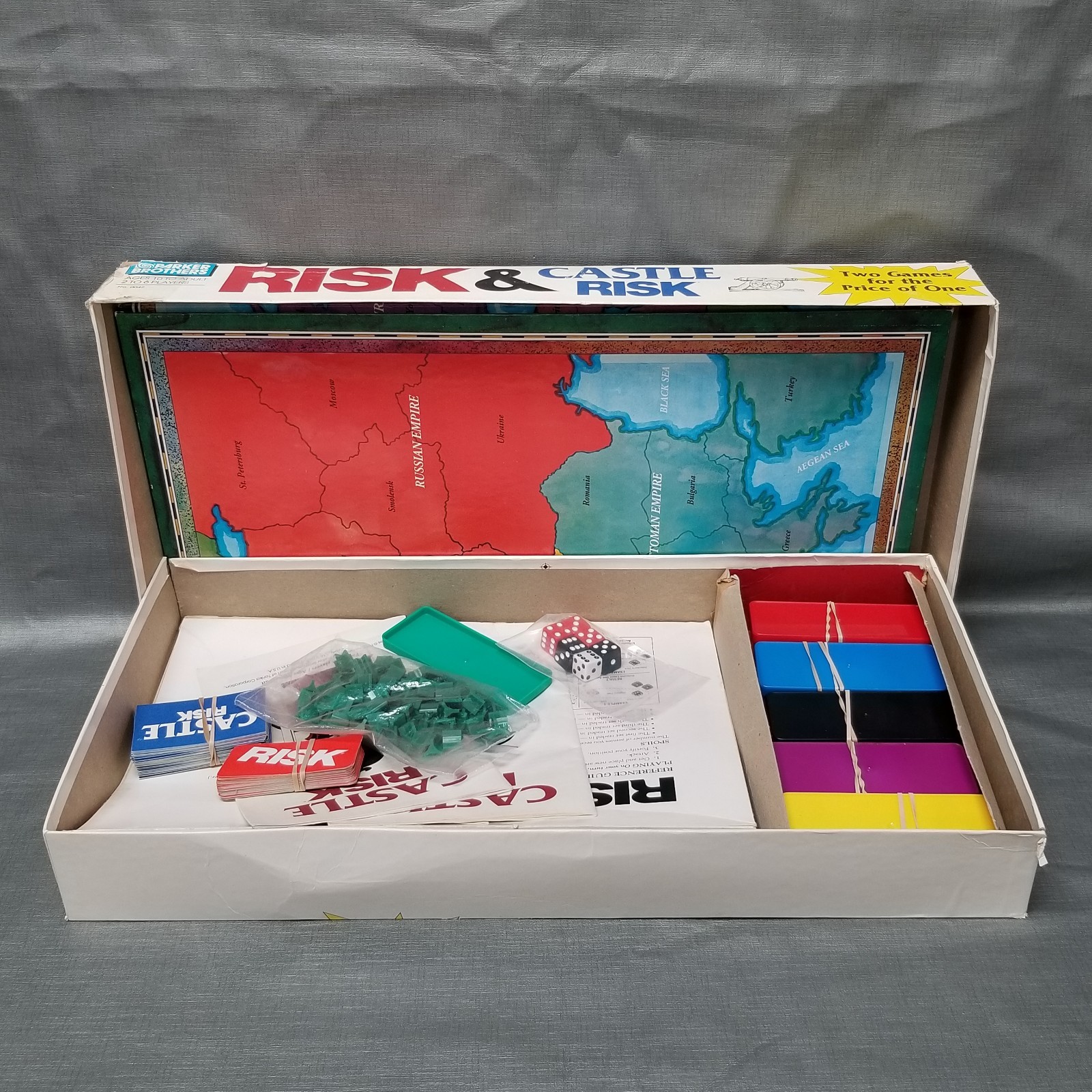 For Parts RISK + Castle 2-in-1 Board Game – Missing Some Pieces