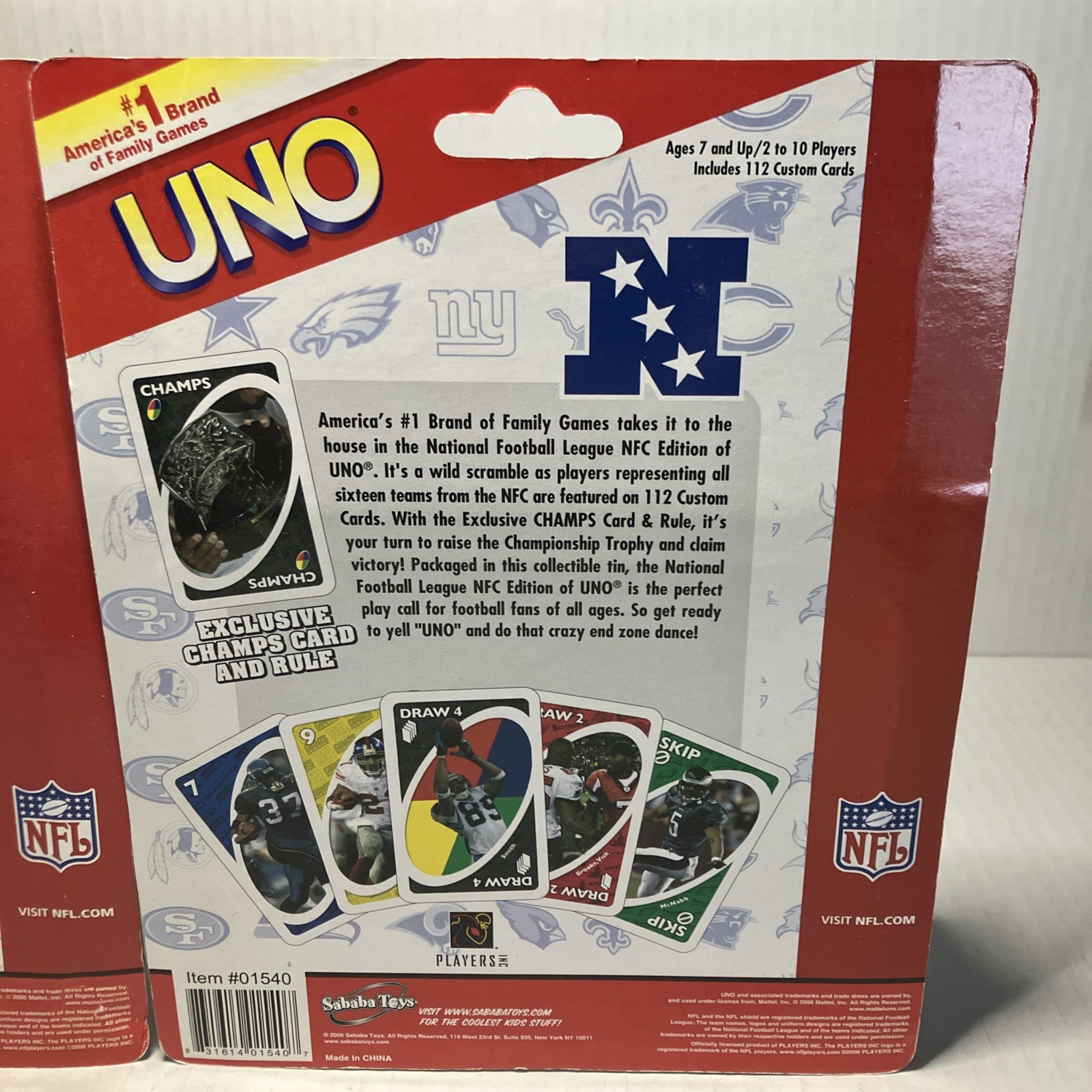 NIB NFL Special Edition Tin 2006 Mattel Card Uno Sets. NFC and AFC editions.