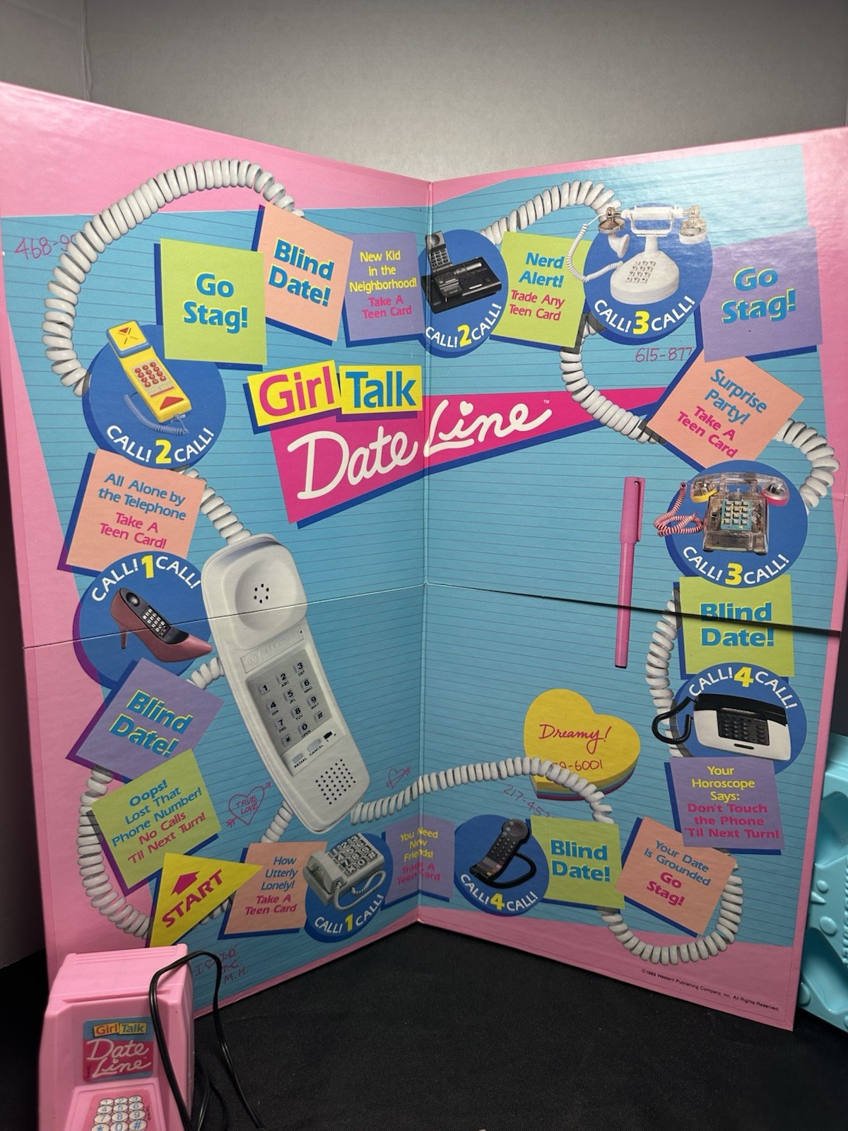 Vintage 1989 Girl Talk Dateline Game COMPLETE Golden Board Game EUC RARE