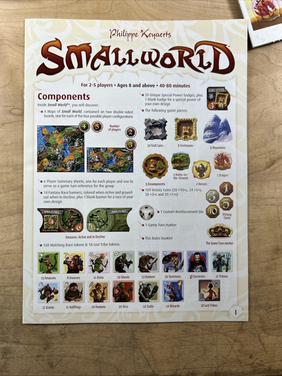 Days of Wonder Small World Board Game Fantasy Philippe Keyaerts New