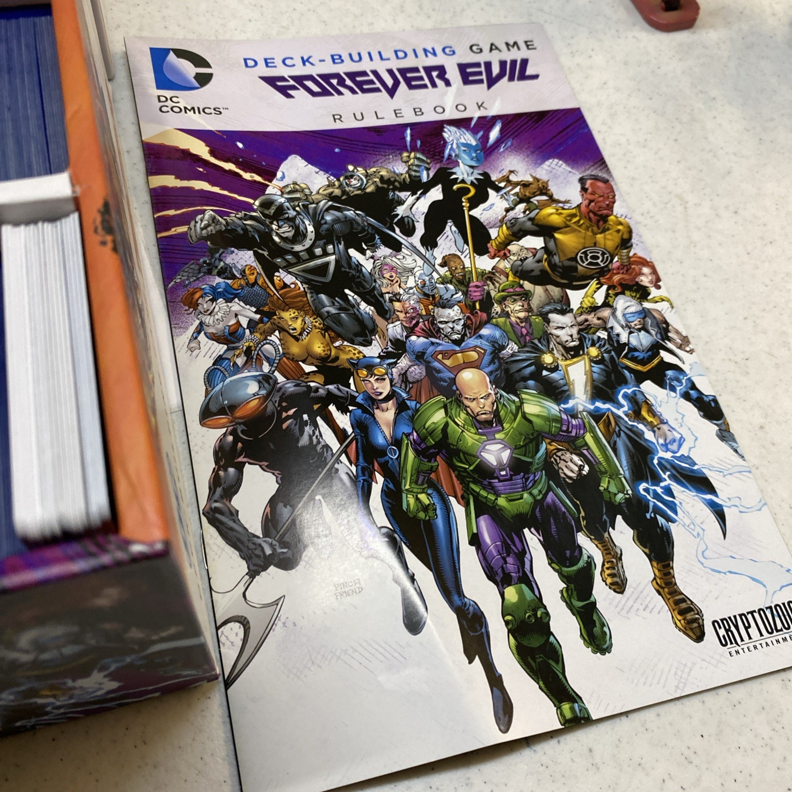 dc deck building game Card Lot With Box Loaded