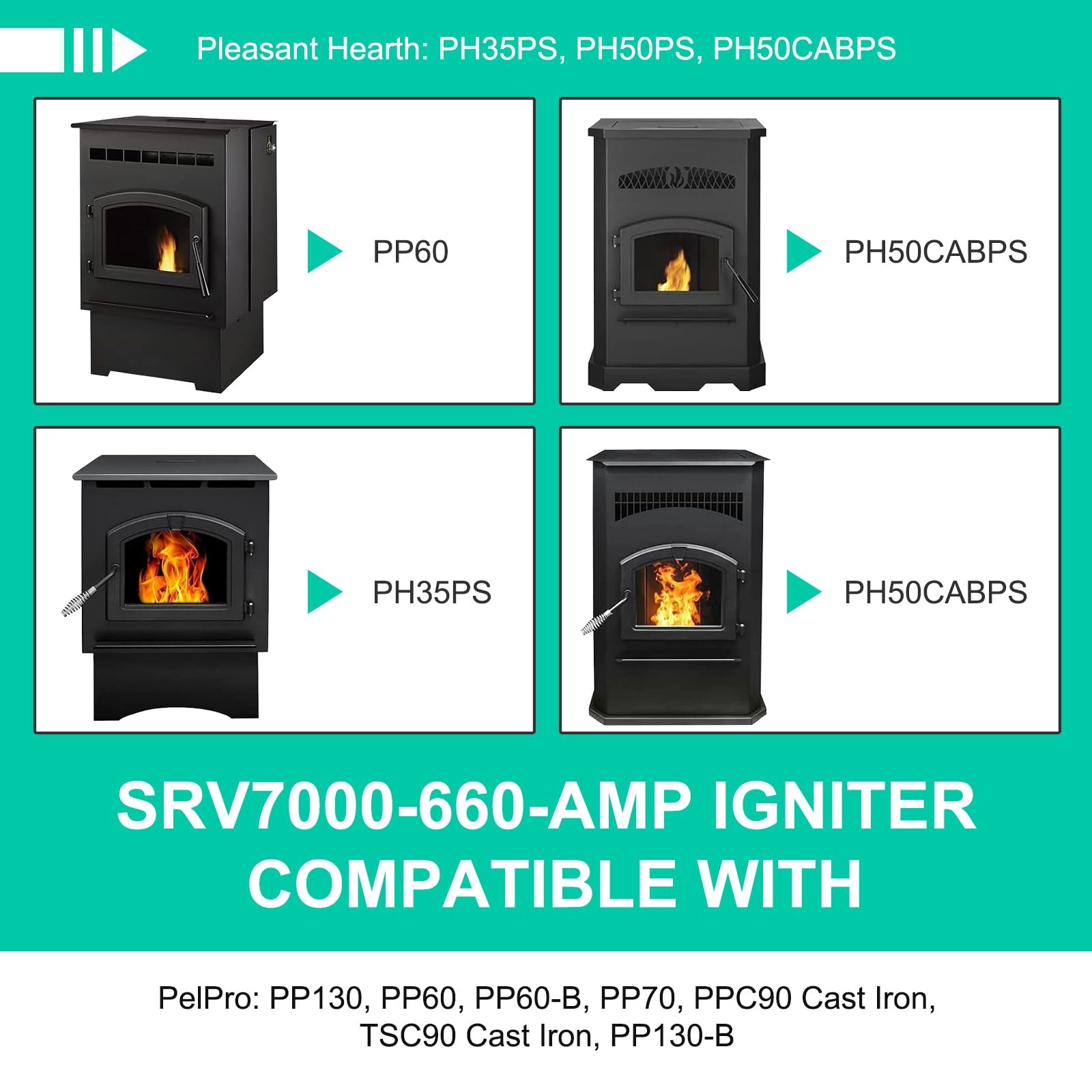 SRV7000-660-AMP Replacement Igniter Compatible with Pelpro Pellet Orange