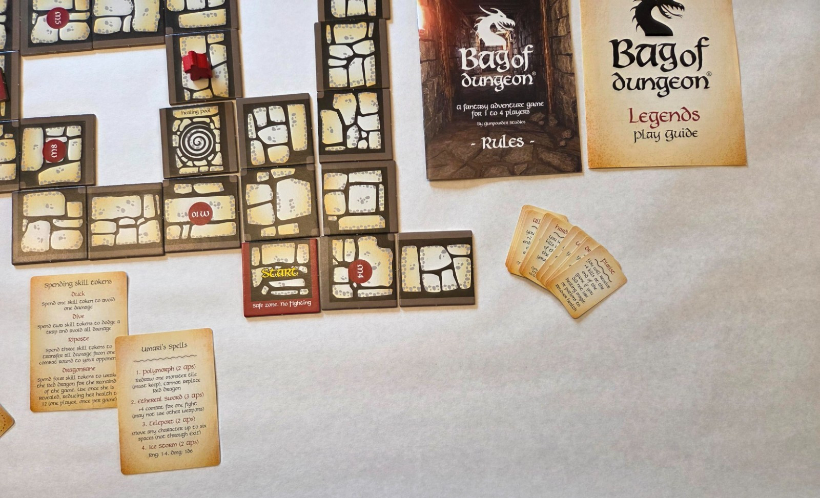 Bag of Dungeon Board Game + Legends Expansion Gunpowder Studios Complete (LOT)