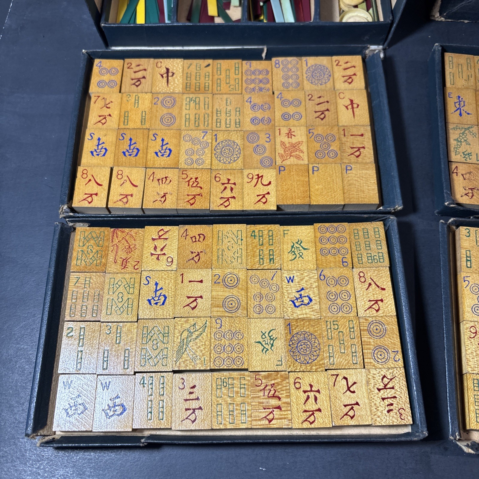 Early Vintage 1920s Ancient Game Of Mandarins China Mahjong 144 Pieces JL