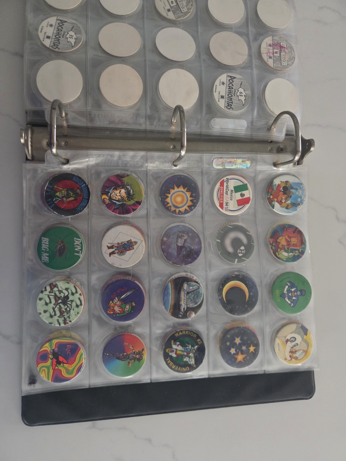 LOT of Vintage 1990’s POGS w/ Binder – 225 Pogs Total!
