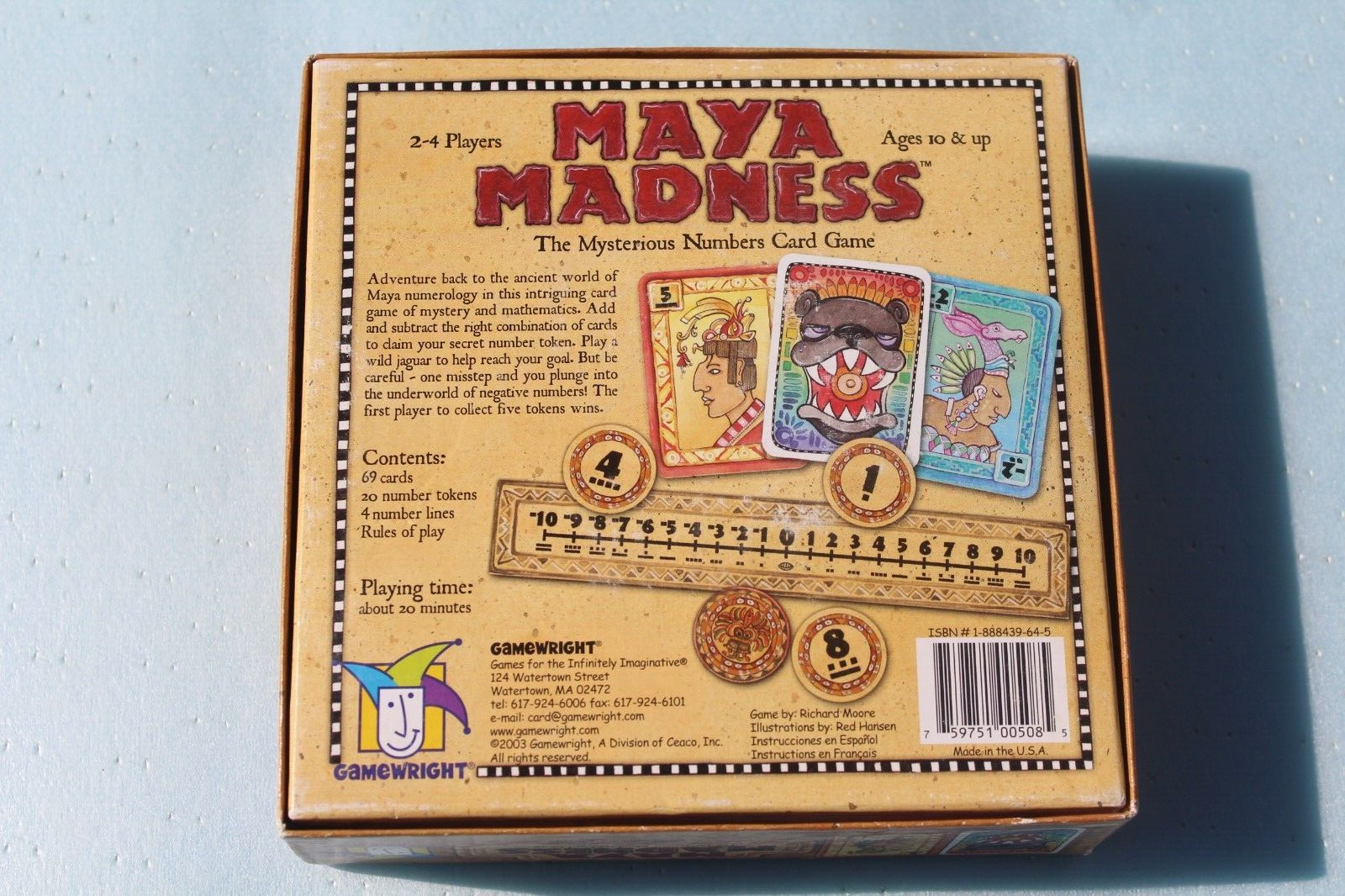 Maya Madness by Gamewright USED complete Mysterious Numbers Card Game 2003