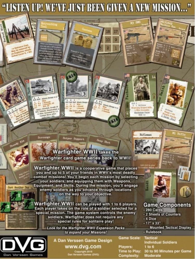 DVG Warfighter: The WWII Tactical Combat Card Game 2nd Edition 2024 Reprint NISW