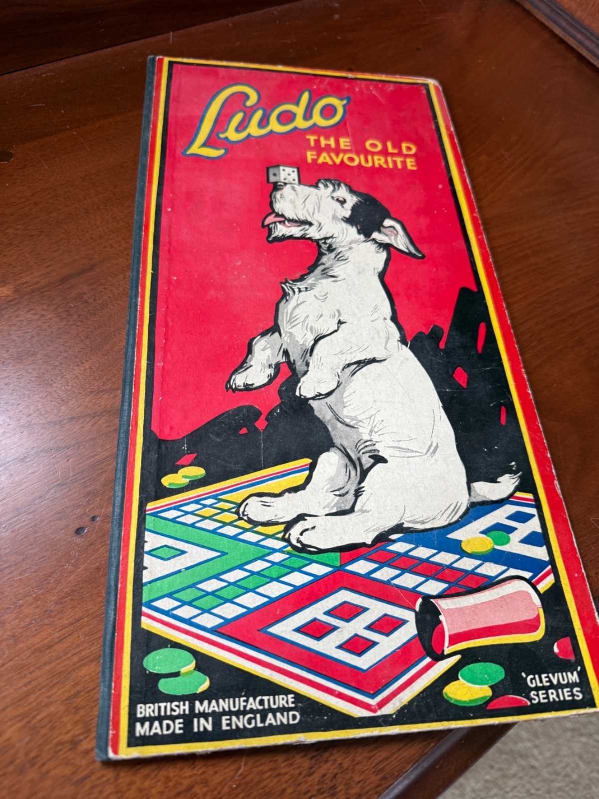 Vintage Ludo Game – British Manufacture, Boxed, 1930s–40s – includes board