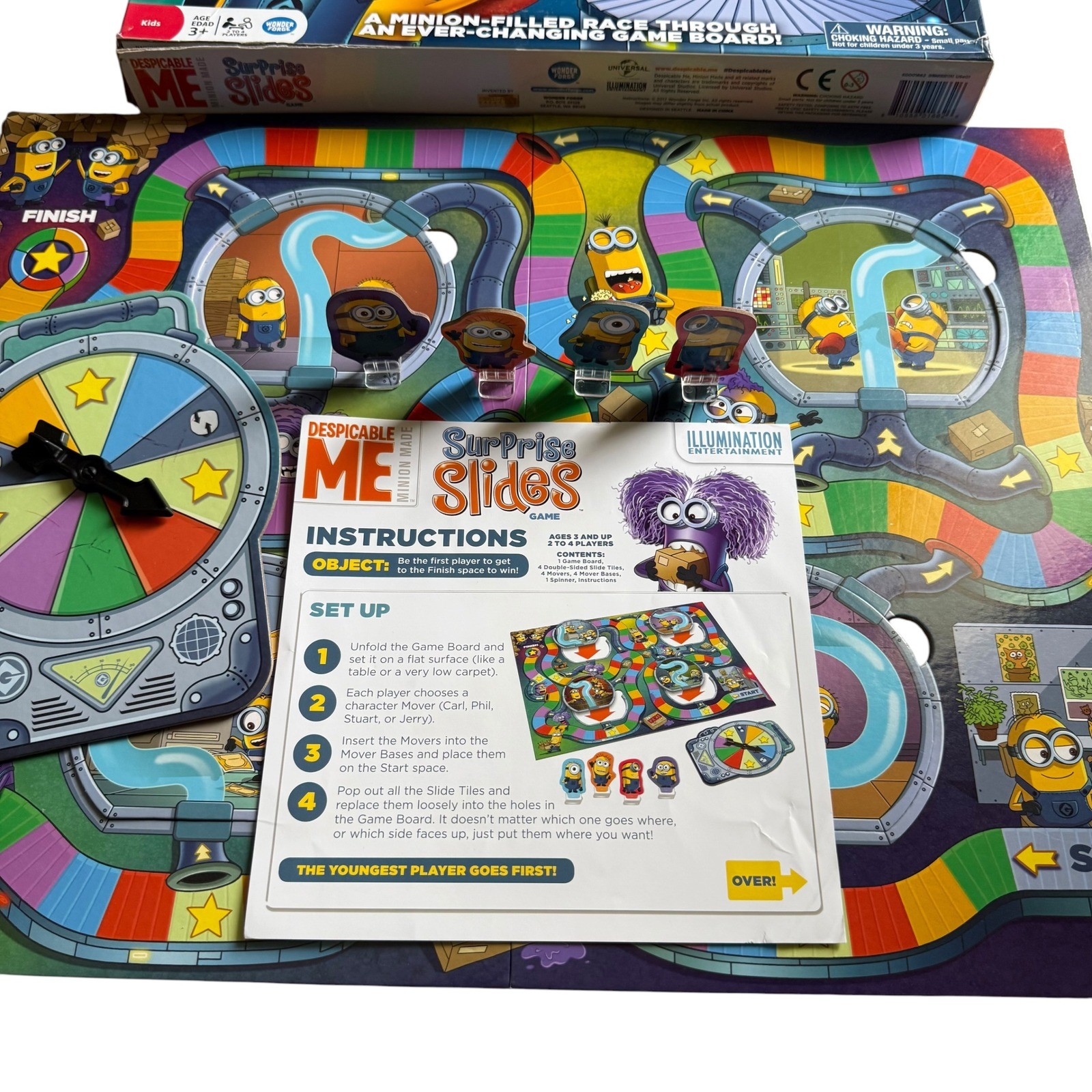 Wonder Forge Despicable Me Surprise Slides Board Game Kids Minions Complete Rare