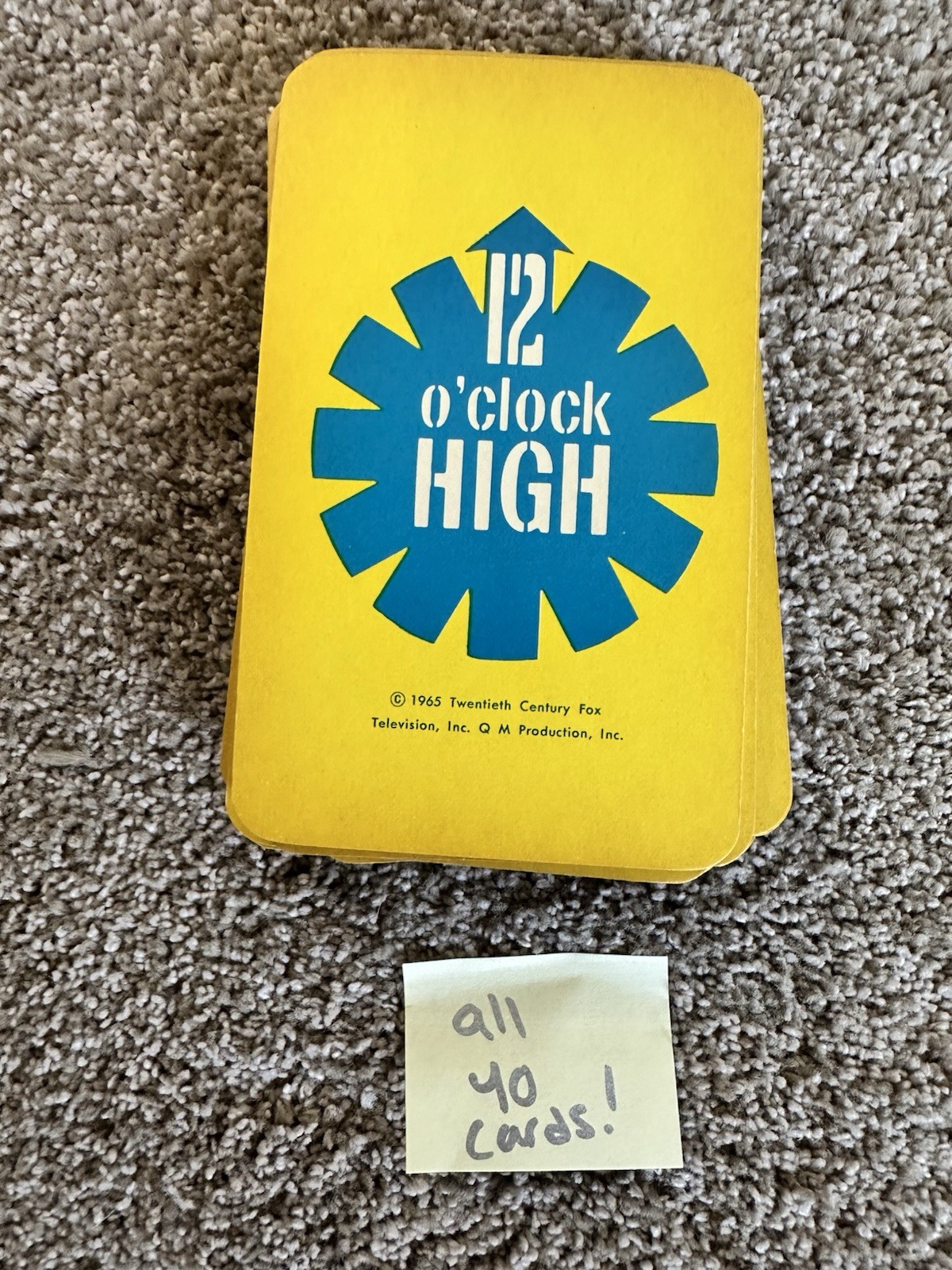 Card Game 12 O’clock High by Milton Bradley 1965 Vintage Complete 40 Cards VTG