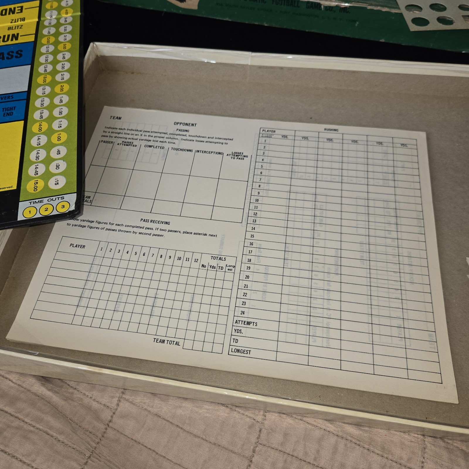 1972 1971 Season Strat-O-Matic Pro Football Sports Board Game missing Steeler