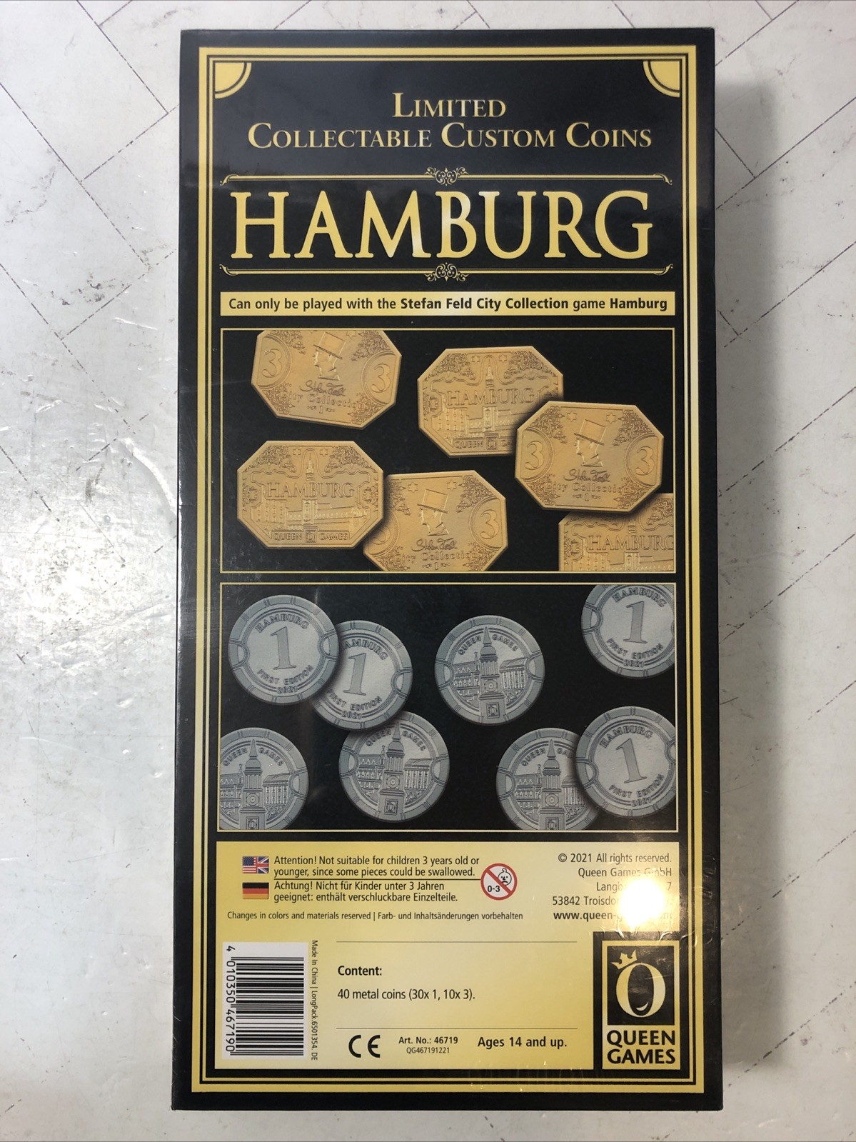 HAMBURG Limited Collectable Custom Coins Stefan Feld City Collection Game Add-On