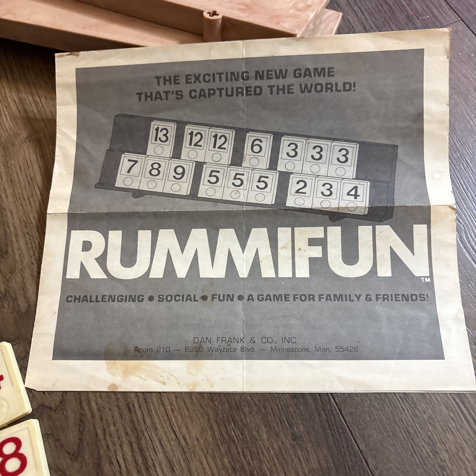 Vintage Rummifun Board Game Dan Frank & Co Rummikub Complete Tiles