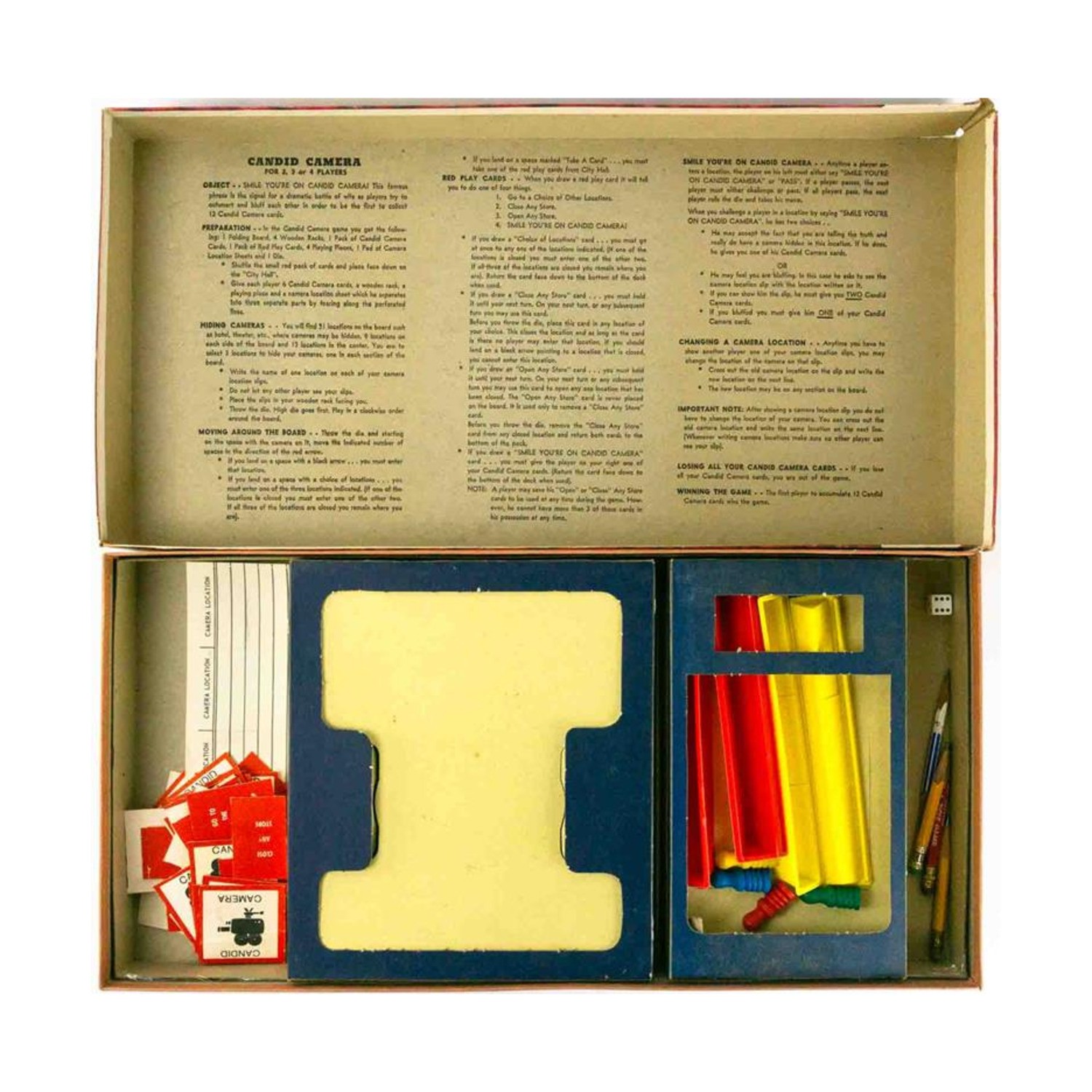 Lowell Toys Boardgame Candid Camera Game Box Fair/VG