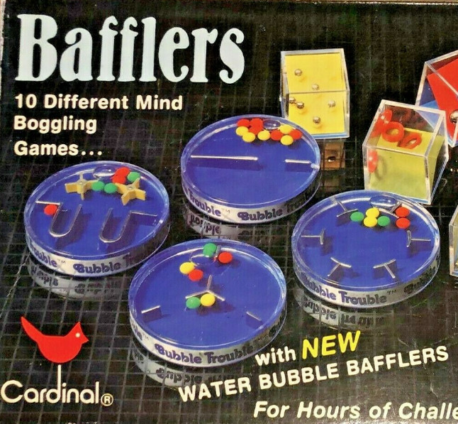 2x Two Red Vintage Cardinal Bafflers Water Puzzles [3″ Inches long each]