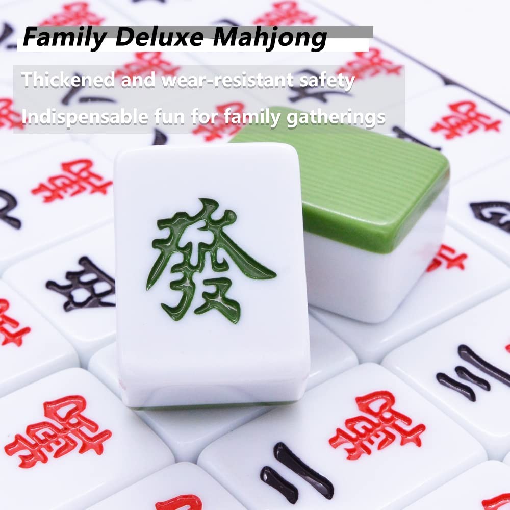Chinese Mahjong Game Set – 146 Medium Size Tiles 1.3inch with Instructions – Pro