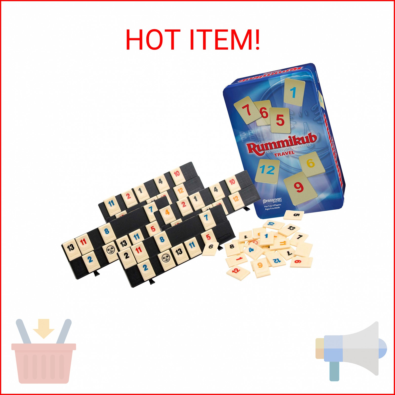 Pressman Rummikub in Travel Tin – The Original Rummy Tile Game, Blue (B07GLGBW9X