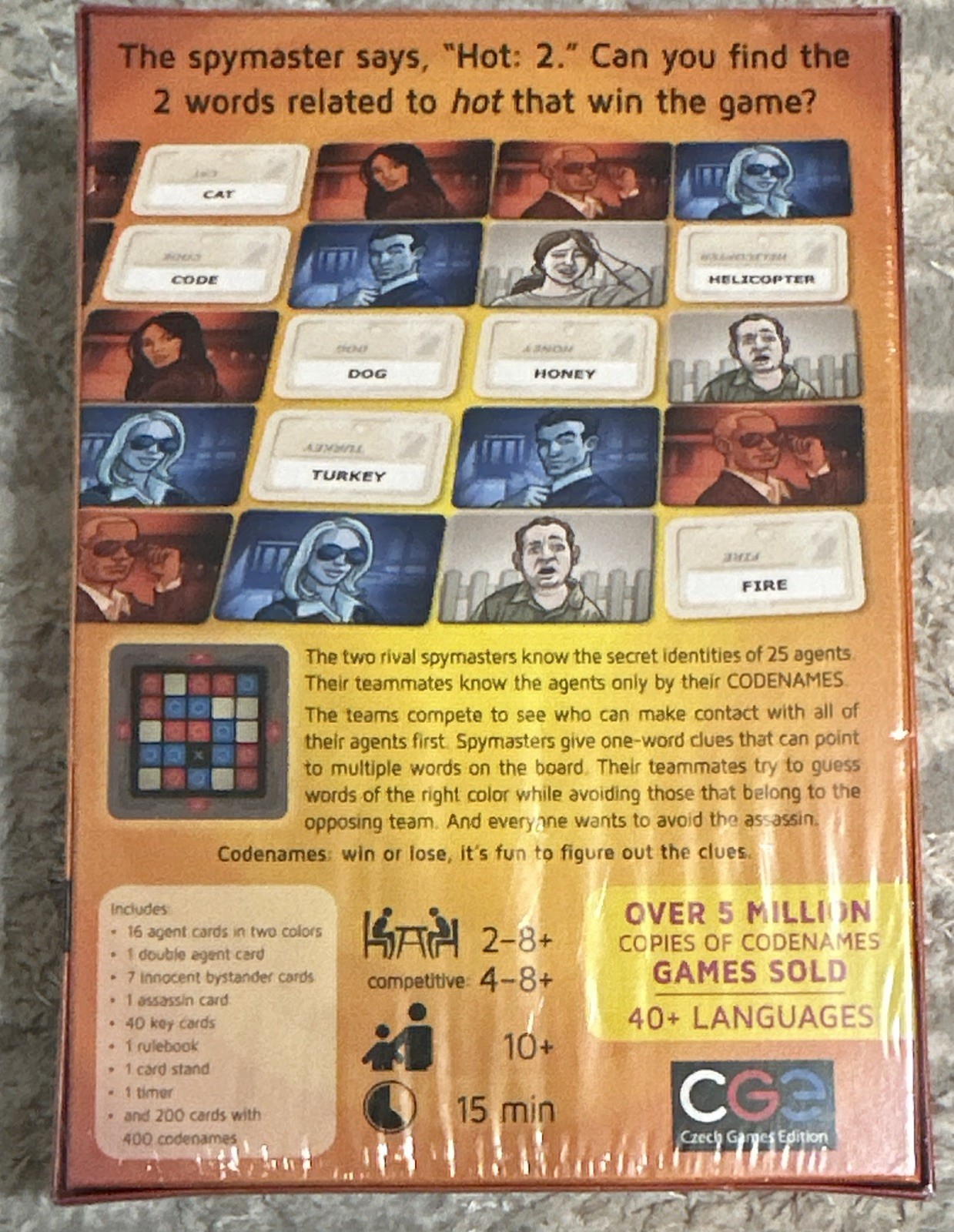 Czech Games Edition Codenames Word Game Spies 2+ Players Ages 10+