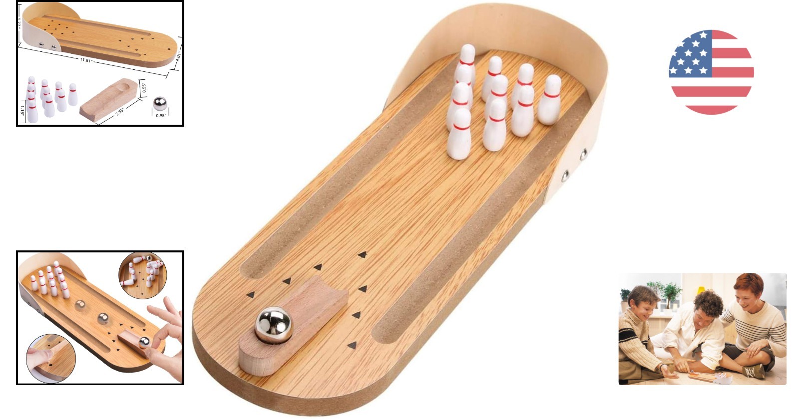 Kids & Adults Mini Bowling Set – Enjoy Stress Relief and Family Fun Together