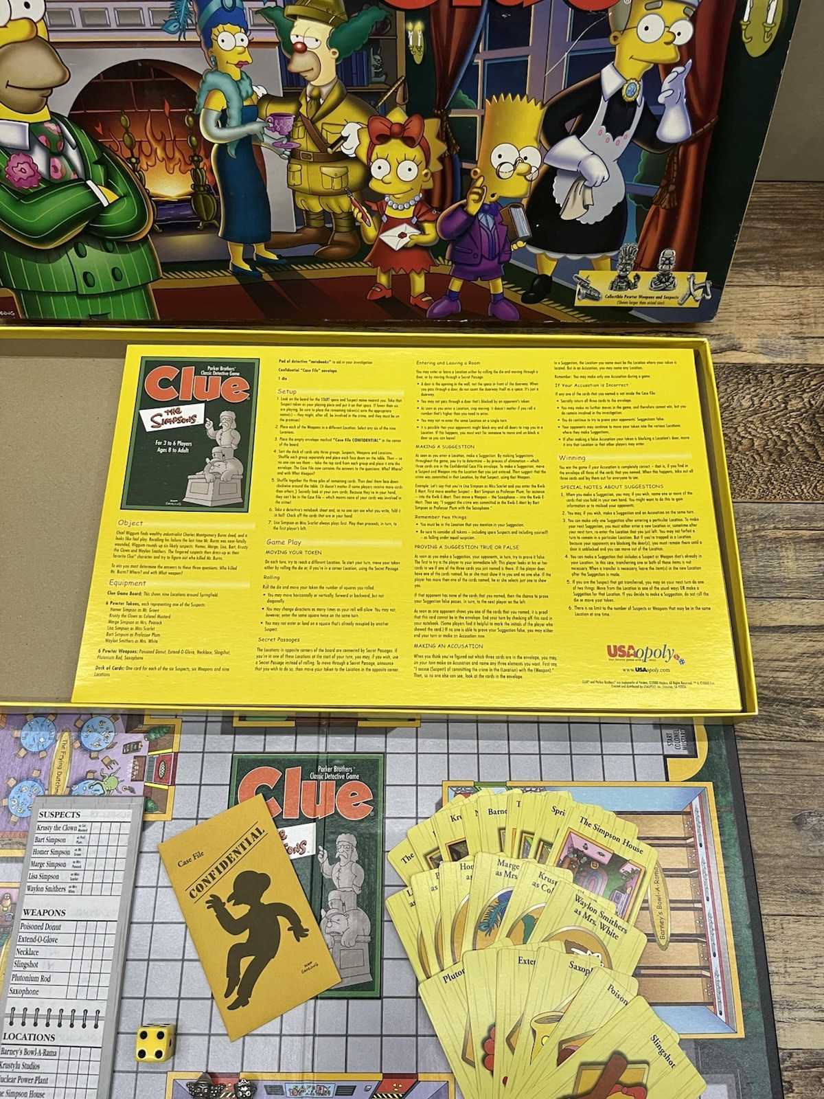 THE SIMPSONS Edition Clue Board Game 2000 First Edition Complete