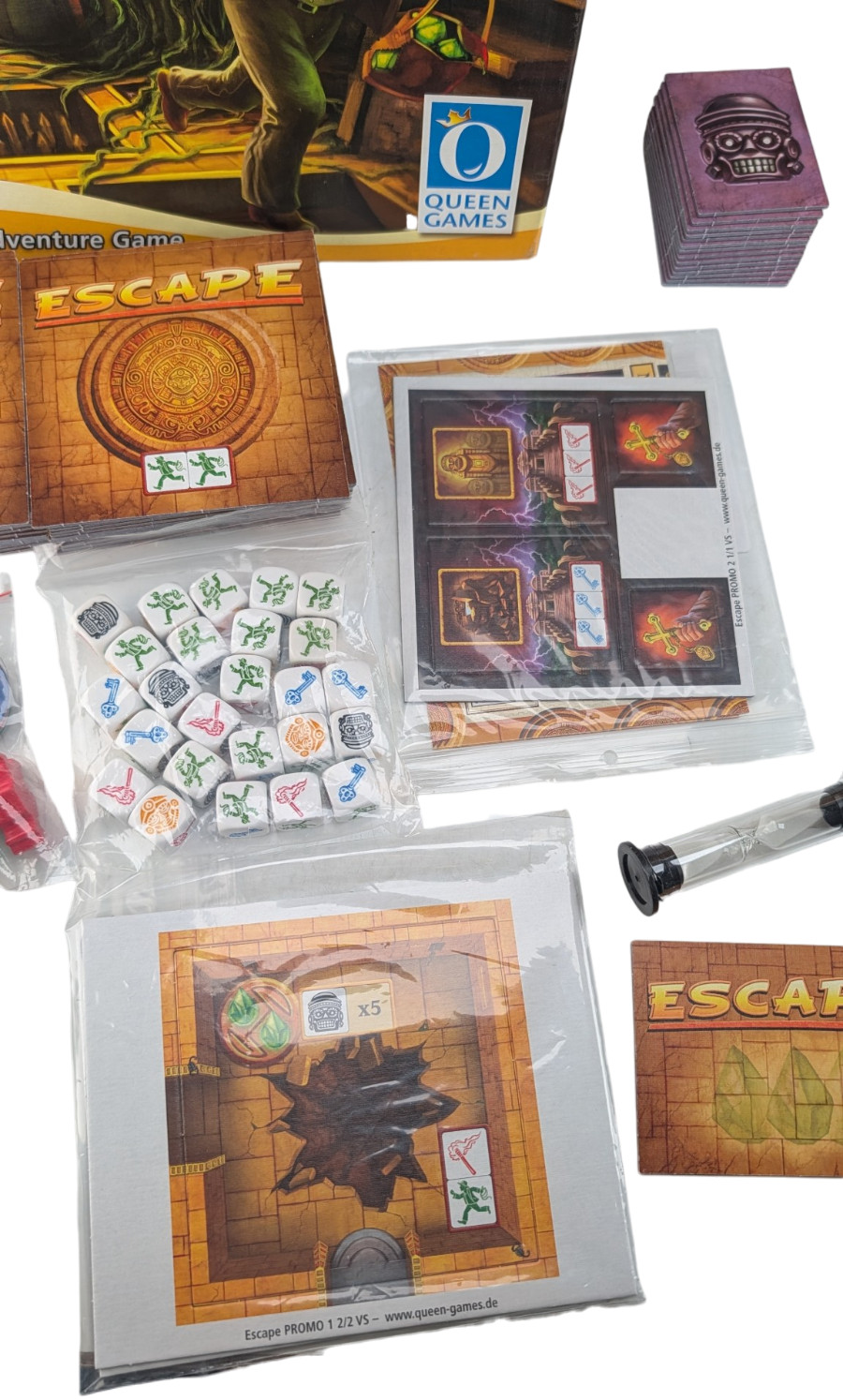 Escape The Curse of the Temple Board Game 2012 Queen Games Modules 1 2 CD Timer