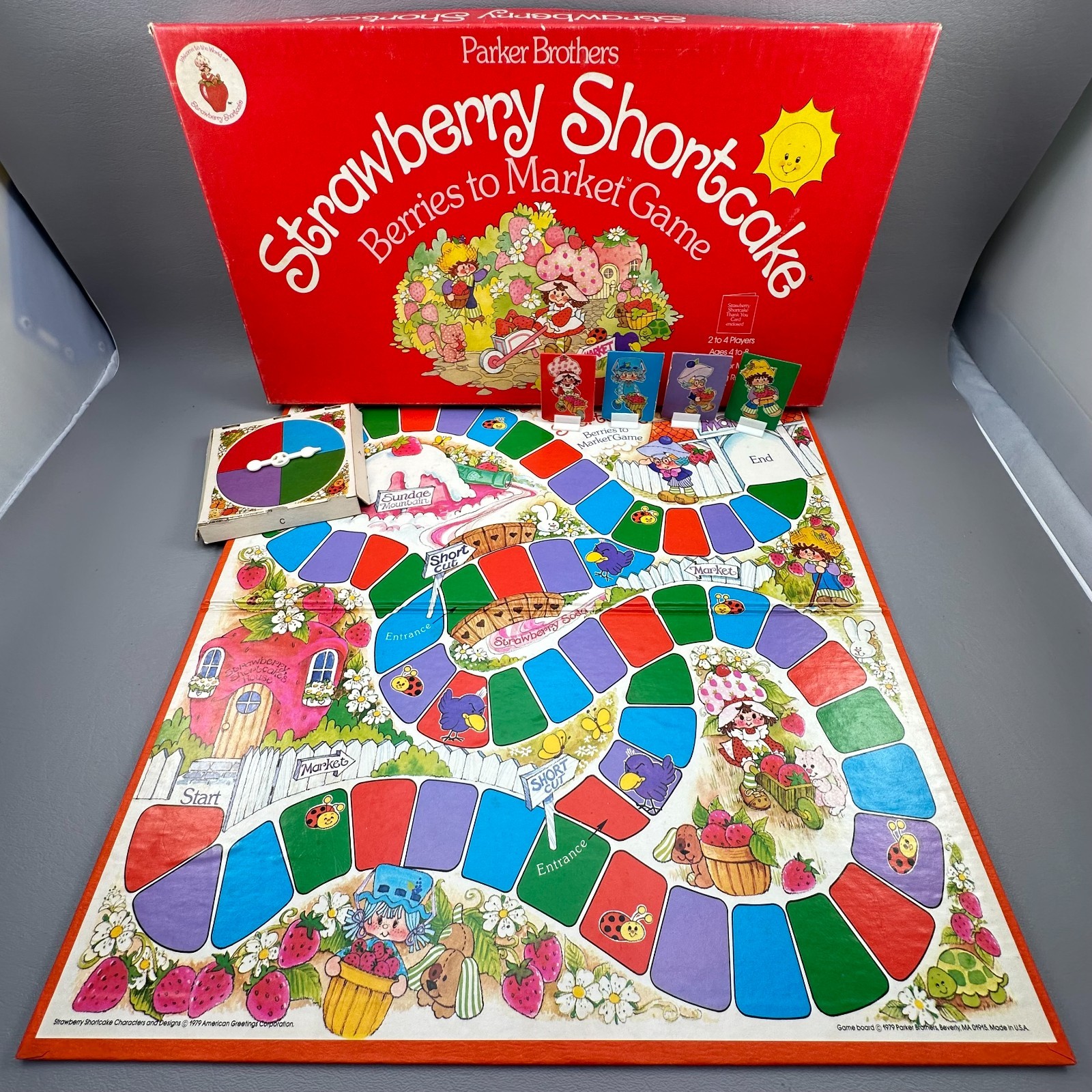 Strawberry Shortcake Berries to Market Board Game Family Fun Complete 1979 Vtg