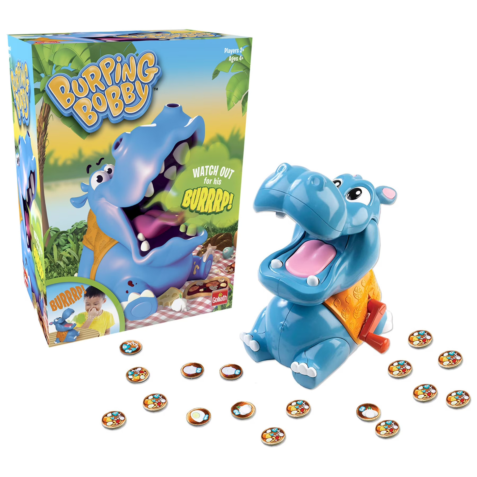 Burping Bobby Hippo Game by Goliath 2-4 Players, Ages 4+
