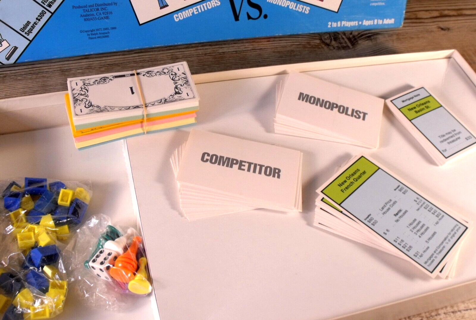 1989 Anti-Monopoly Game by Talicor Complete Excellent Condition FREE SHIPPING!