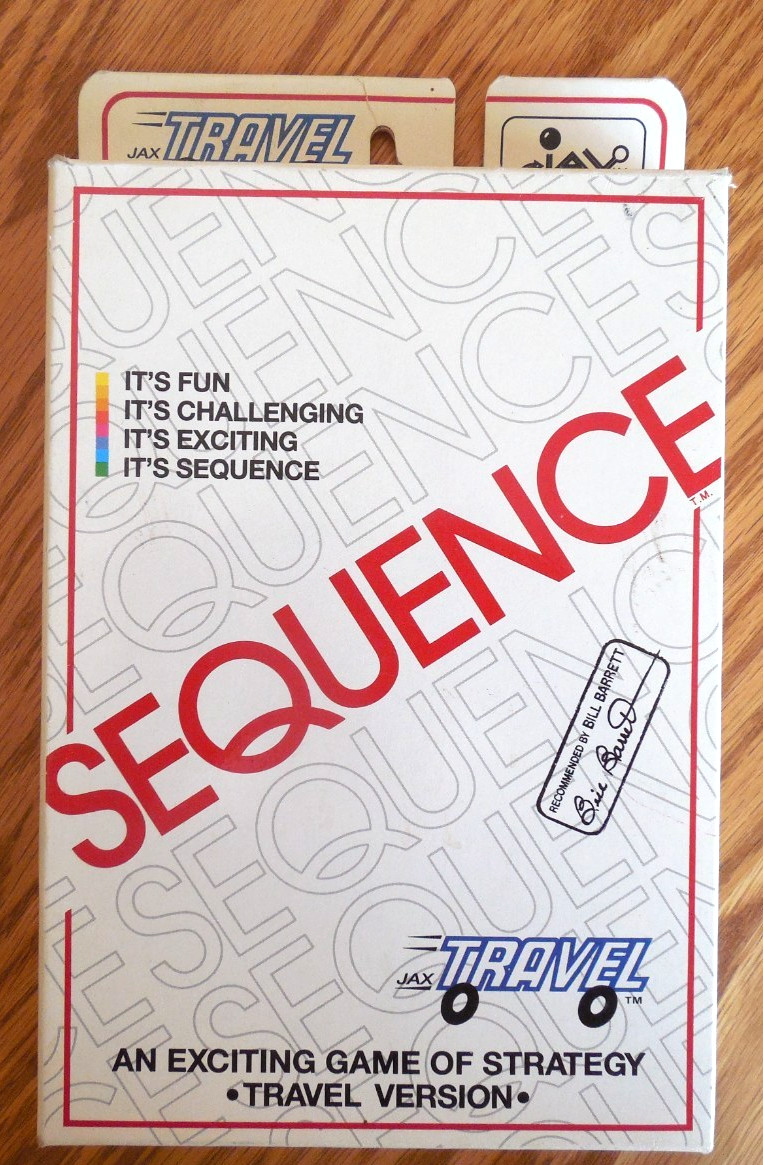 NEW 1994 JAX Ltd. “Sequence Travel” Game w Board*Pegs*Cards
