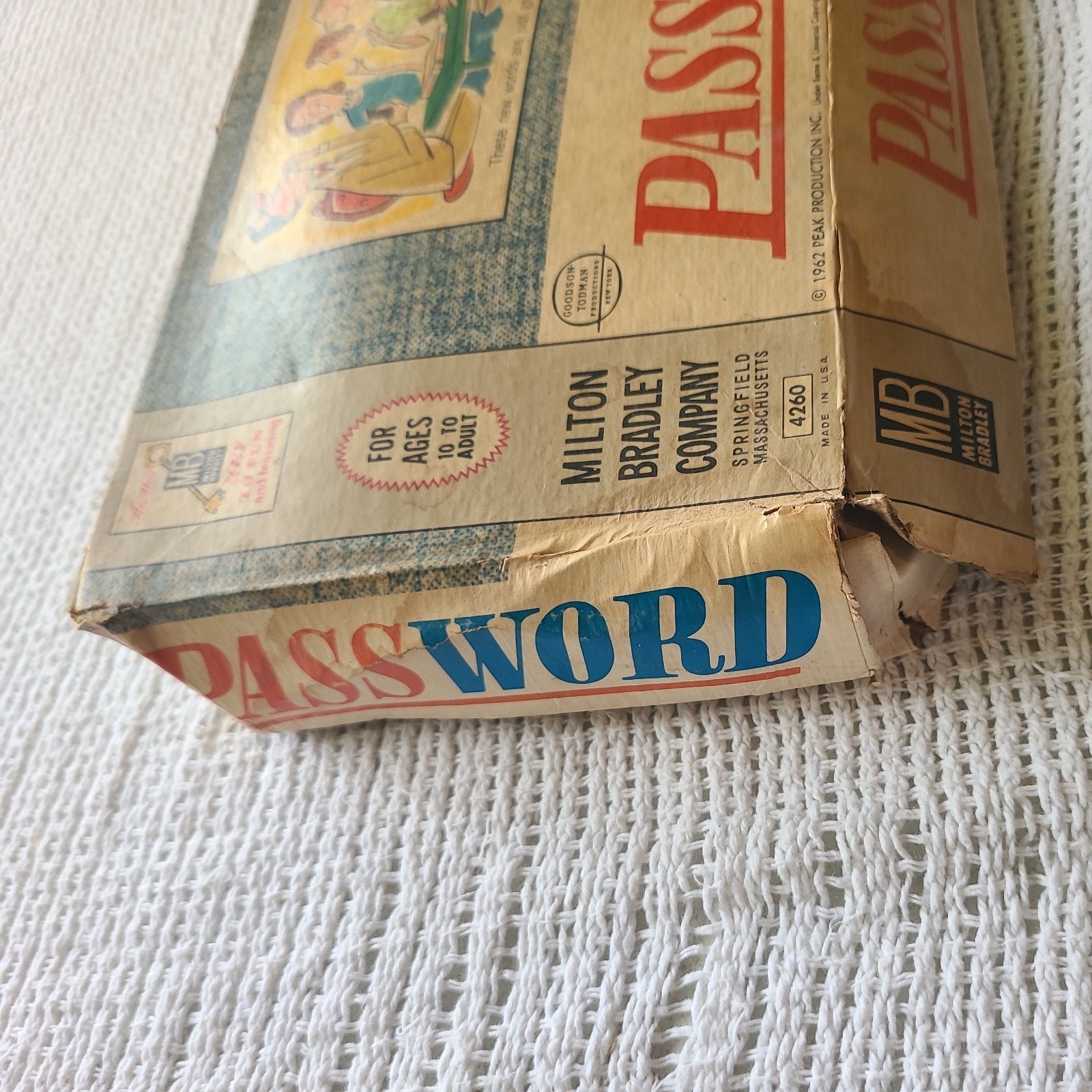 Vintage 1962 Milton Bradley 10-Adult Classic Password Board Game Parts Only