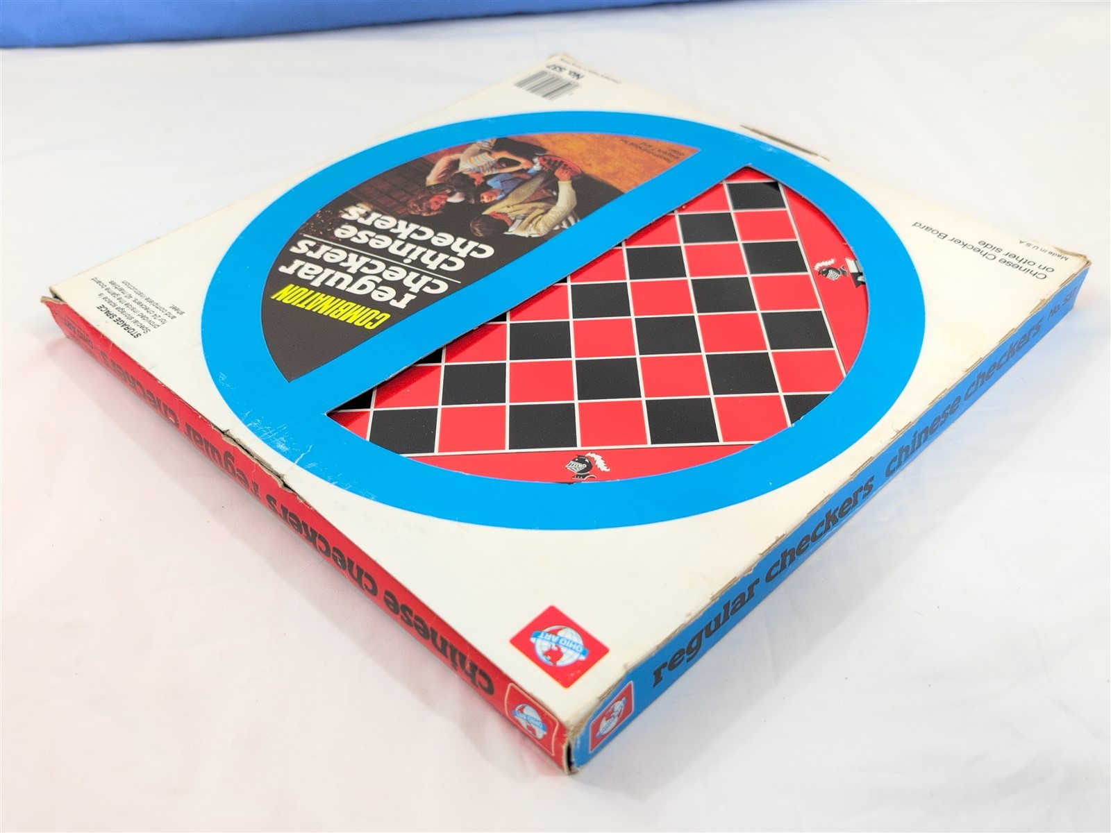 Vintage OHIO ART CHINESE CHECKERS AND REGULAR CHECKERS Game #537-ORIGINAL BOX