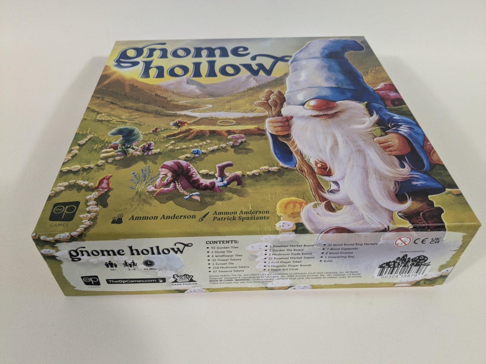 Gnome Hollow 2024 Board Game Op USAopoly Garden Tile Laying Strategy Family Game