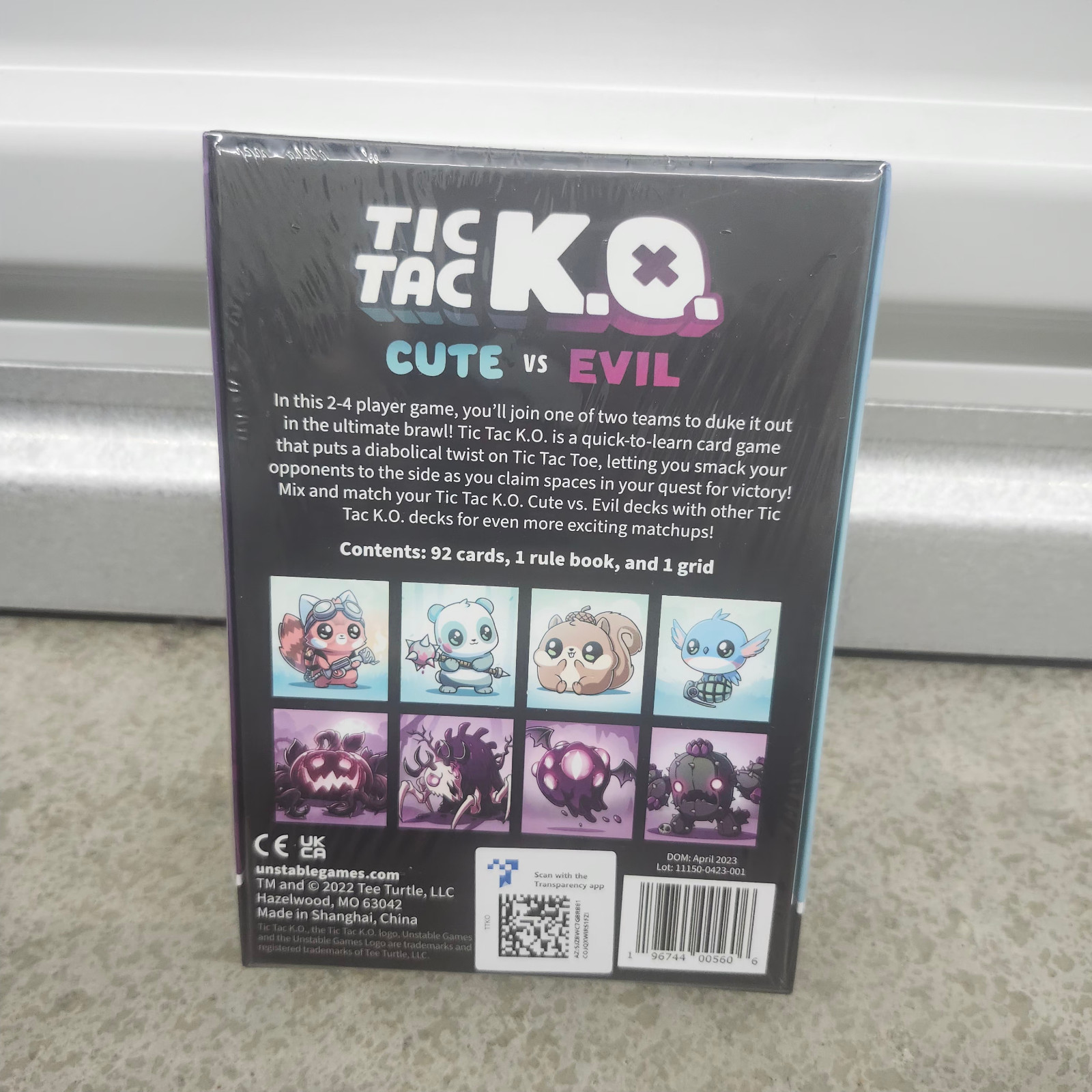 New Tic Tac KO Cute vs Evil Card Game 8+ K.O. 2-4 Players Unstable Games