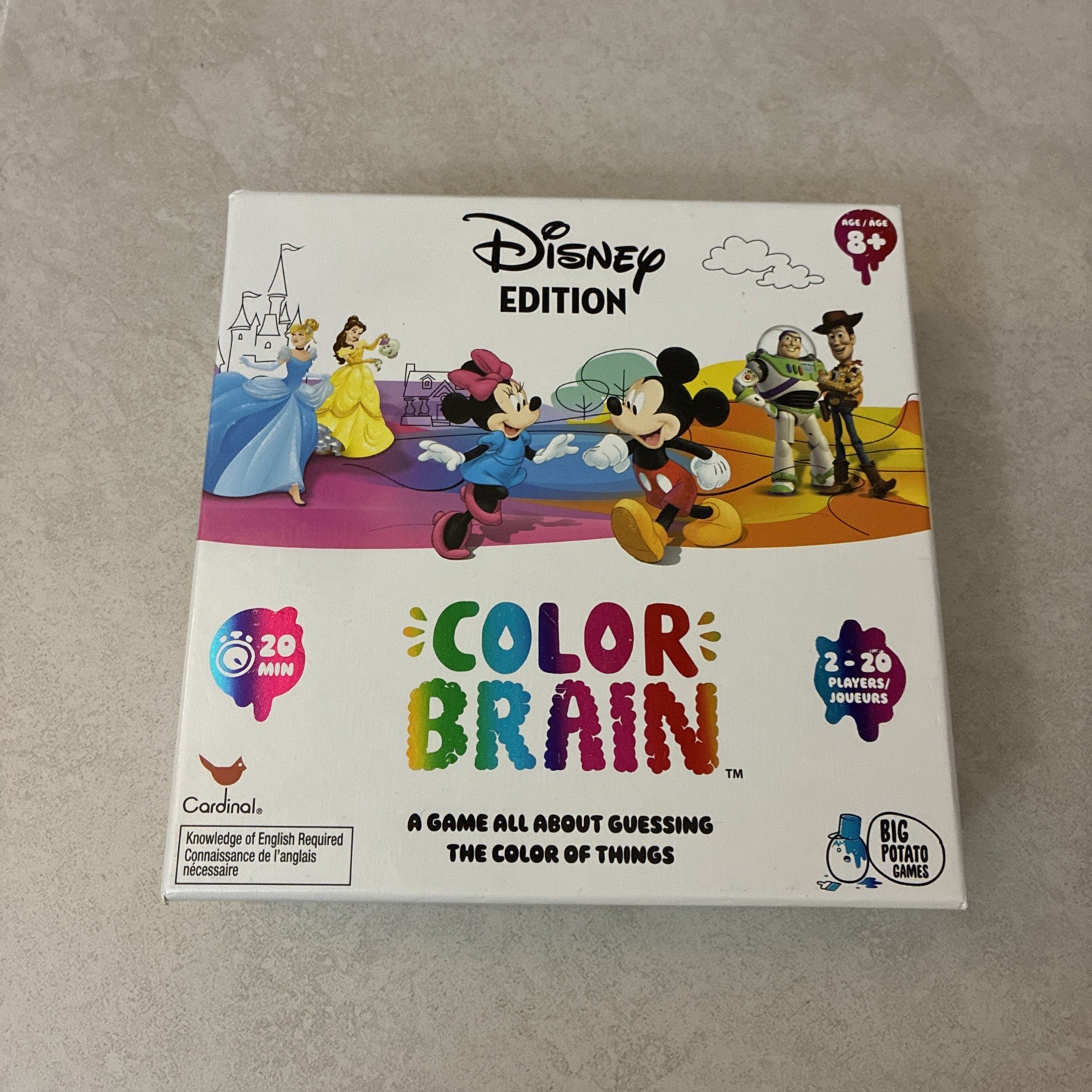 Color Brain Game Disney Edition 2-20 Players New in Sealed Box Big Potato