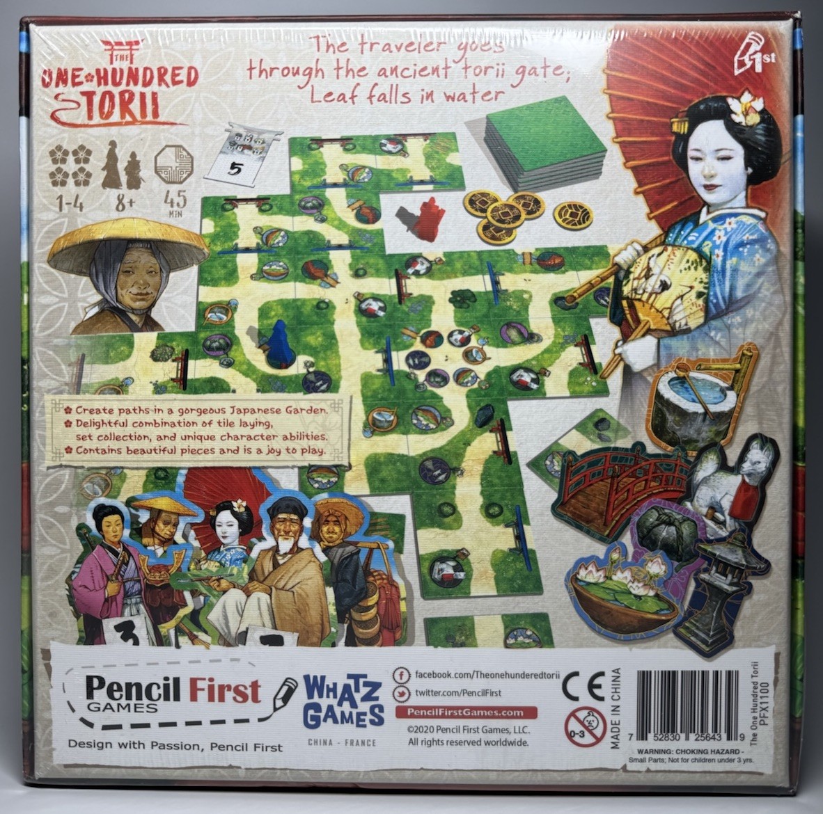 Pencil First Games- The One Hundred Torii Board Game Japanese Garden Tile-Laying