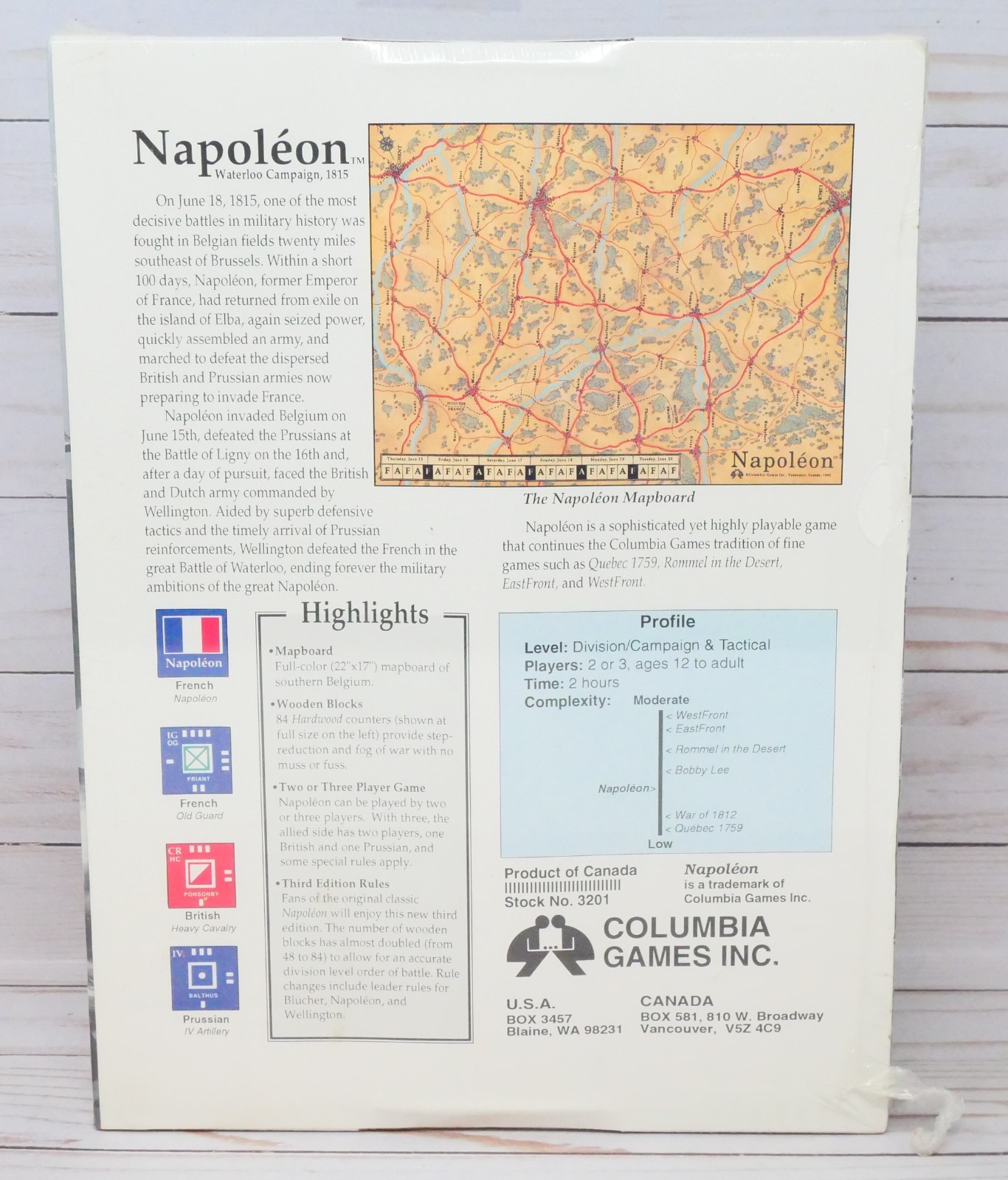 Columbia Games, Napoleon: The Waterloo Campaign 1815, 3rd Edition, Game Sealed