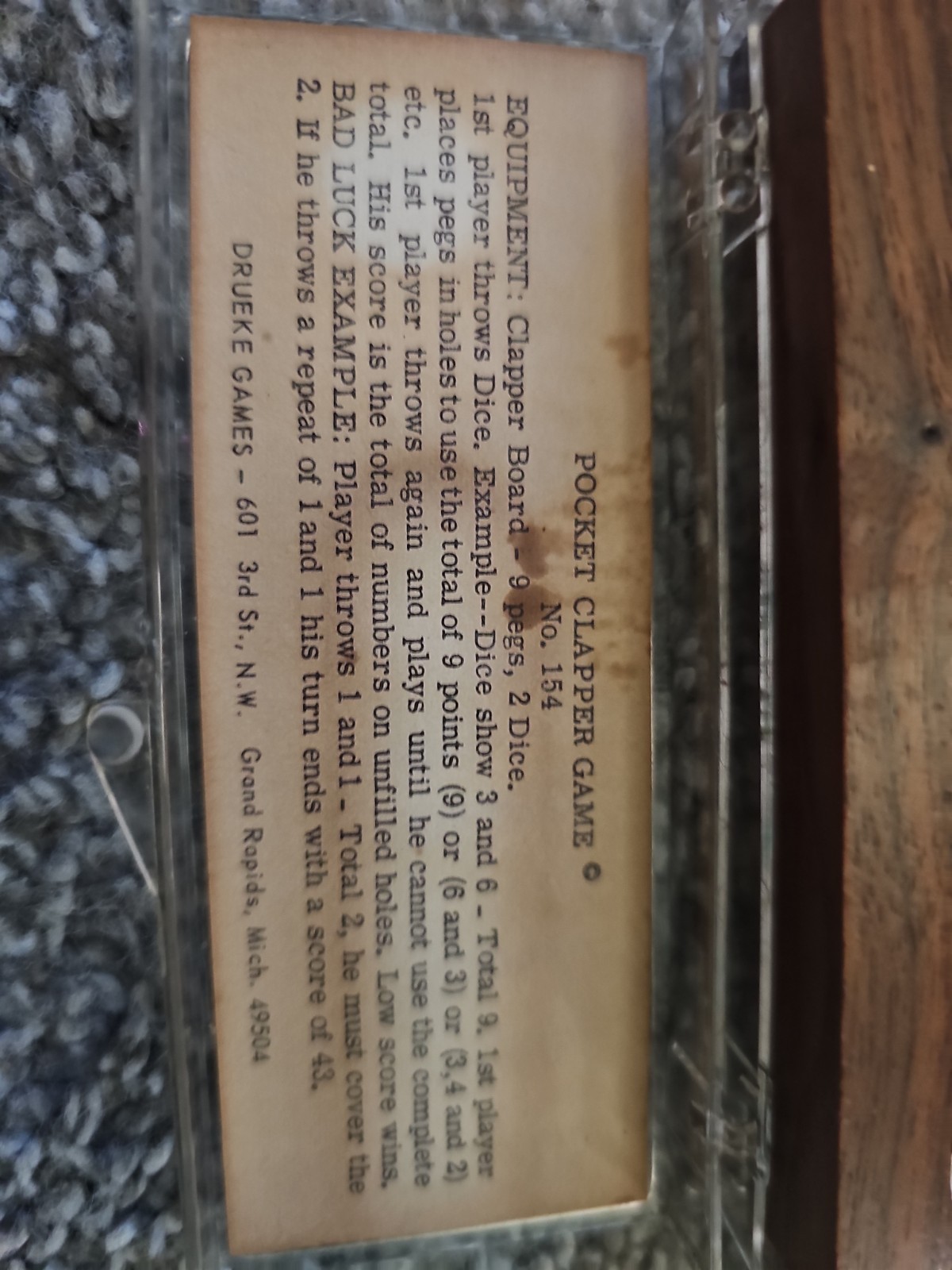Vintage Drueke Wooden Puzzle • Poclet Clapper Game• Brain Teaser •