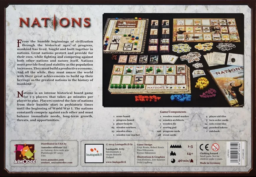 Nations Board Game – Asmodee First Edition 2013 – New, in shrink