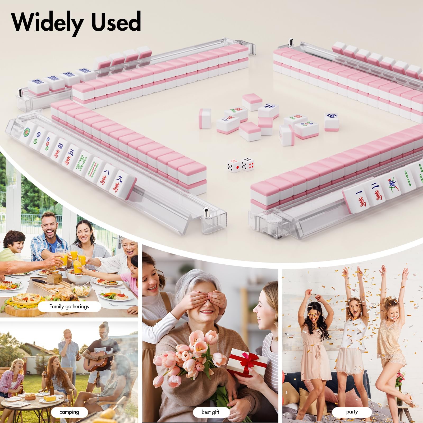Clear Mahjong Racks with Pushers, 17.5″ Mahjong Pushers and Racks