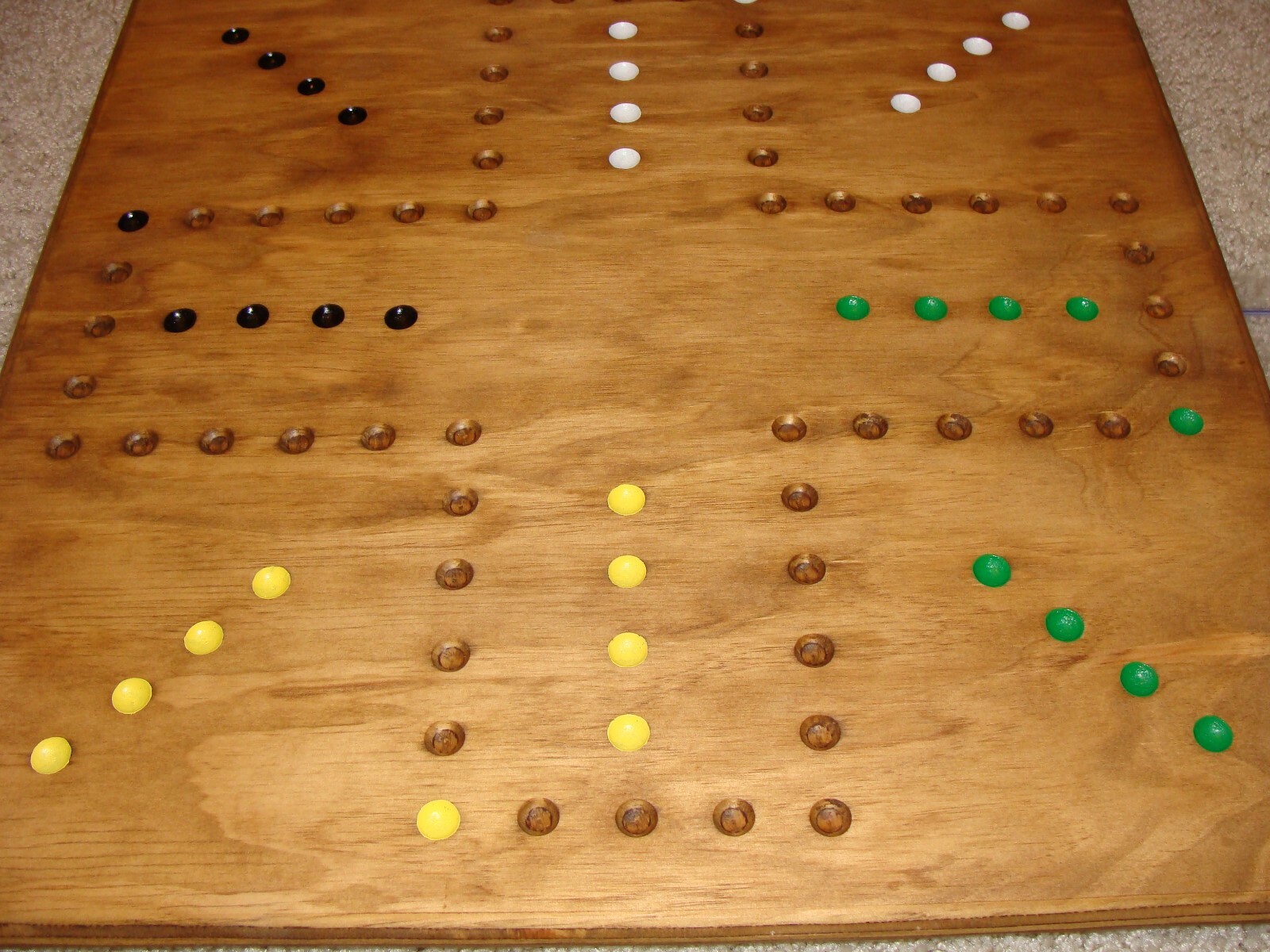 Wahoo Wood Marble Board Game 2 to 4 player. Hand made. AHP