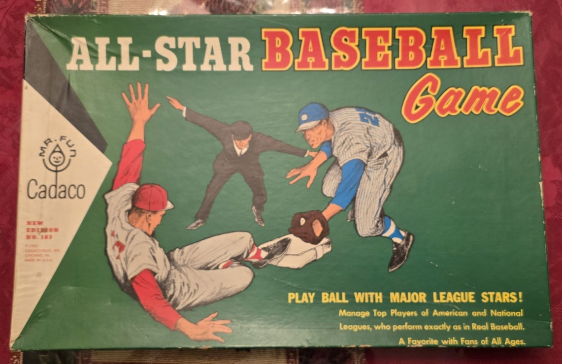 GAME SET 1962 Cadaco All-Star Baseball Game Play Ball Major League Stars VG COND