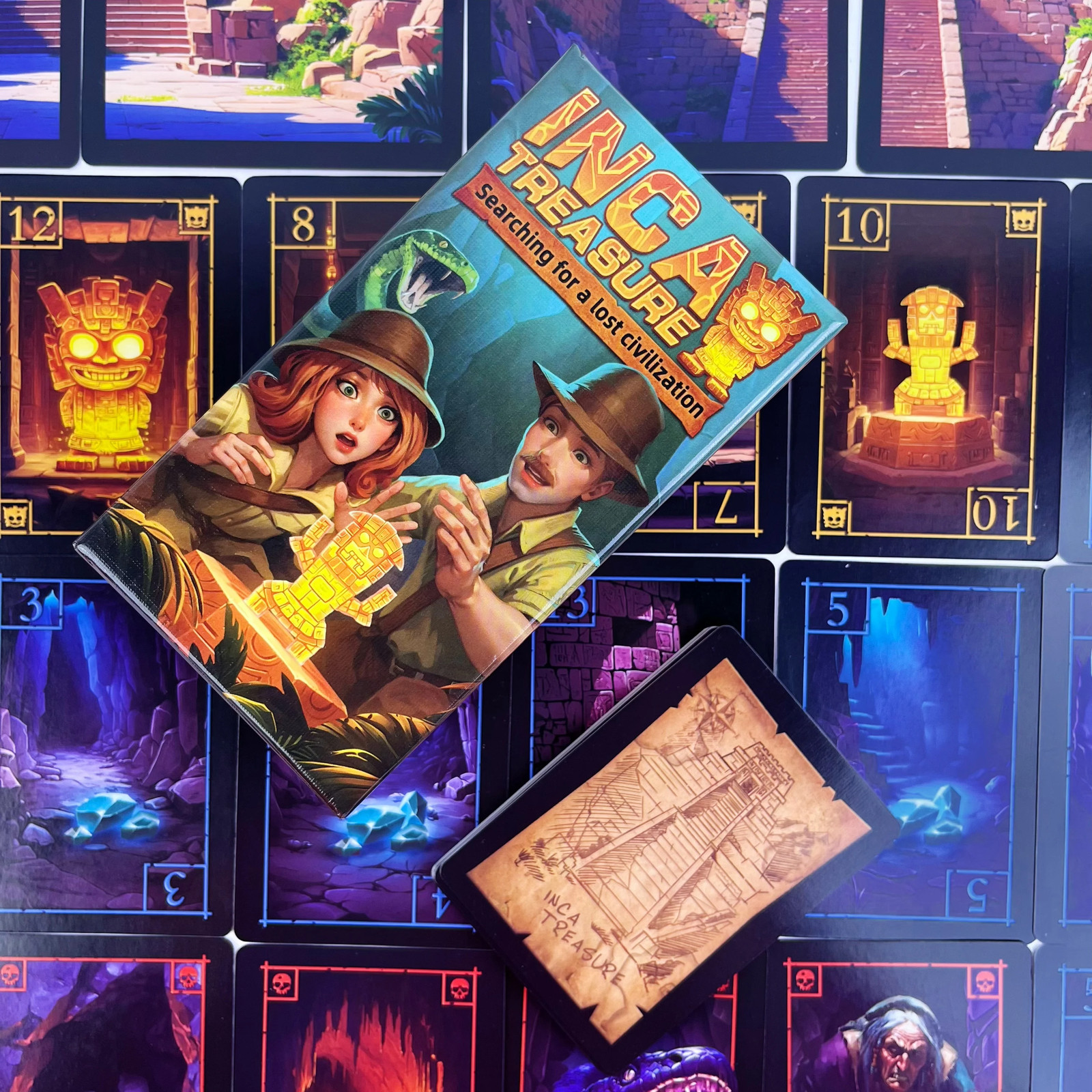 Incan Treasure Quest Strategy Board Game 3-8 Players Ages 14+ Bluff & Bet