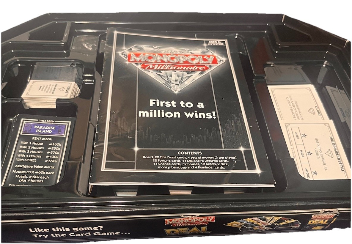 Monopoly Millionaire Edition Board Game – First to a Million Wins, Luxury Theme