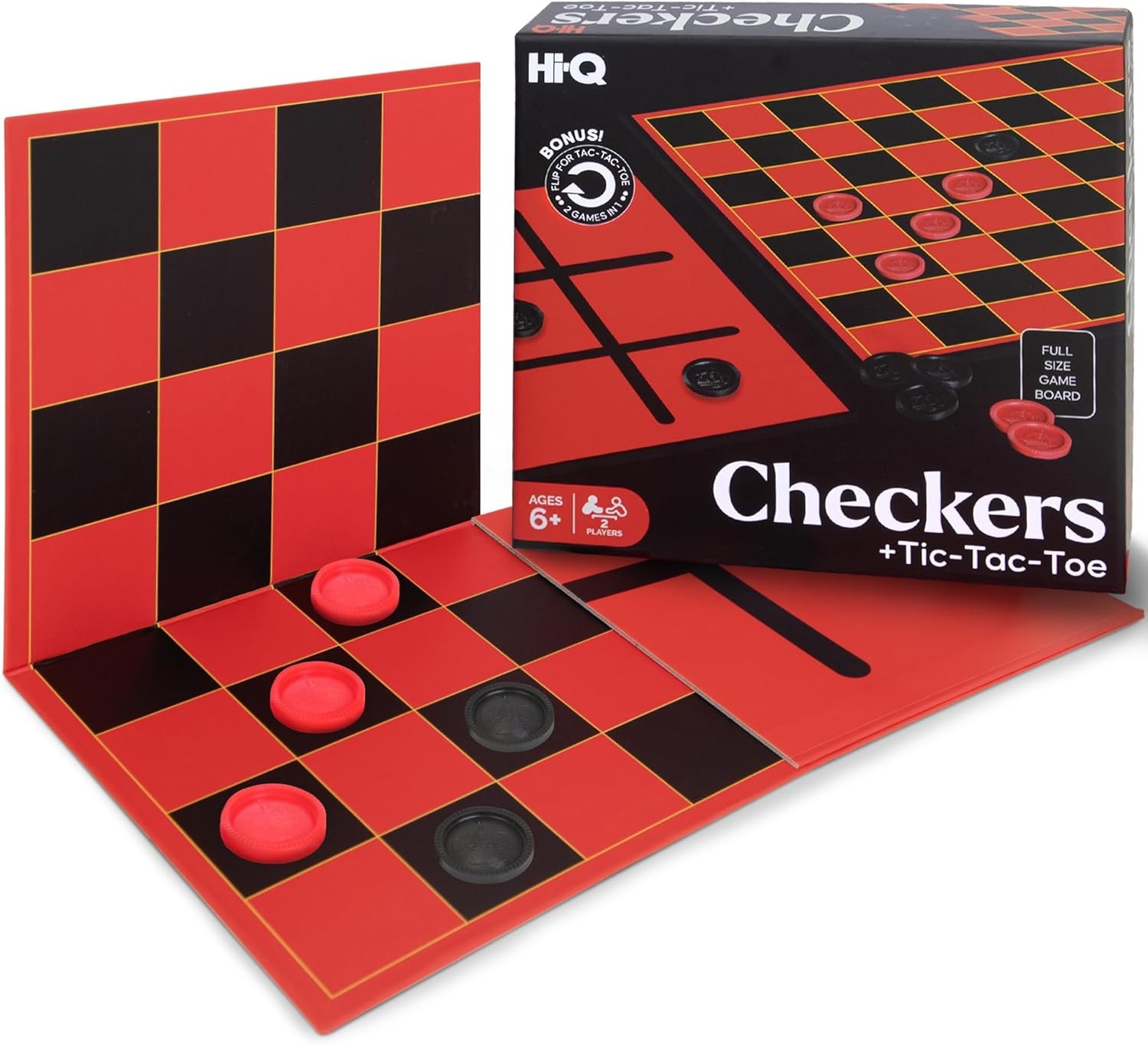 HI-Q Checkers & Tic-Tac-Toe Board Game for Kids