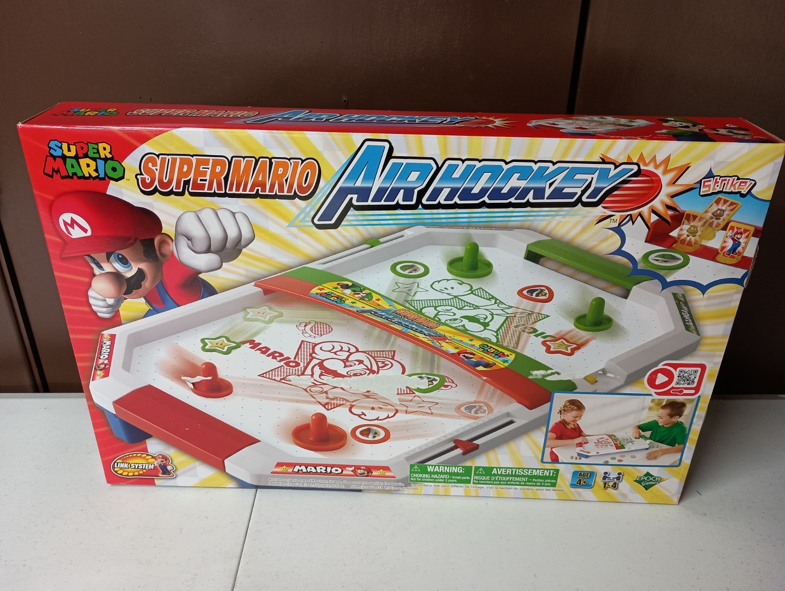 Epoch Super Mario Air Hockey Tabletop Skill and Action Game with Collectible NEW